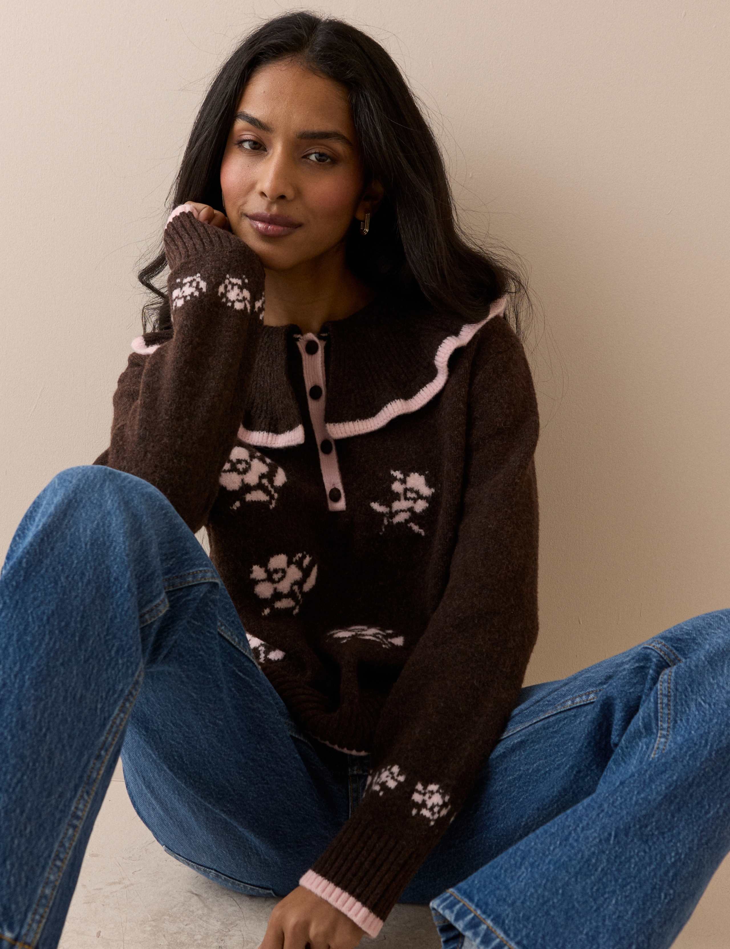 Floral Collared Henley Jumper 3 of 5