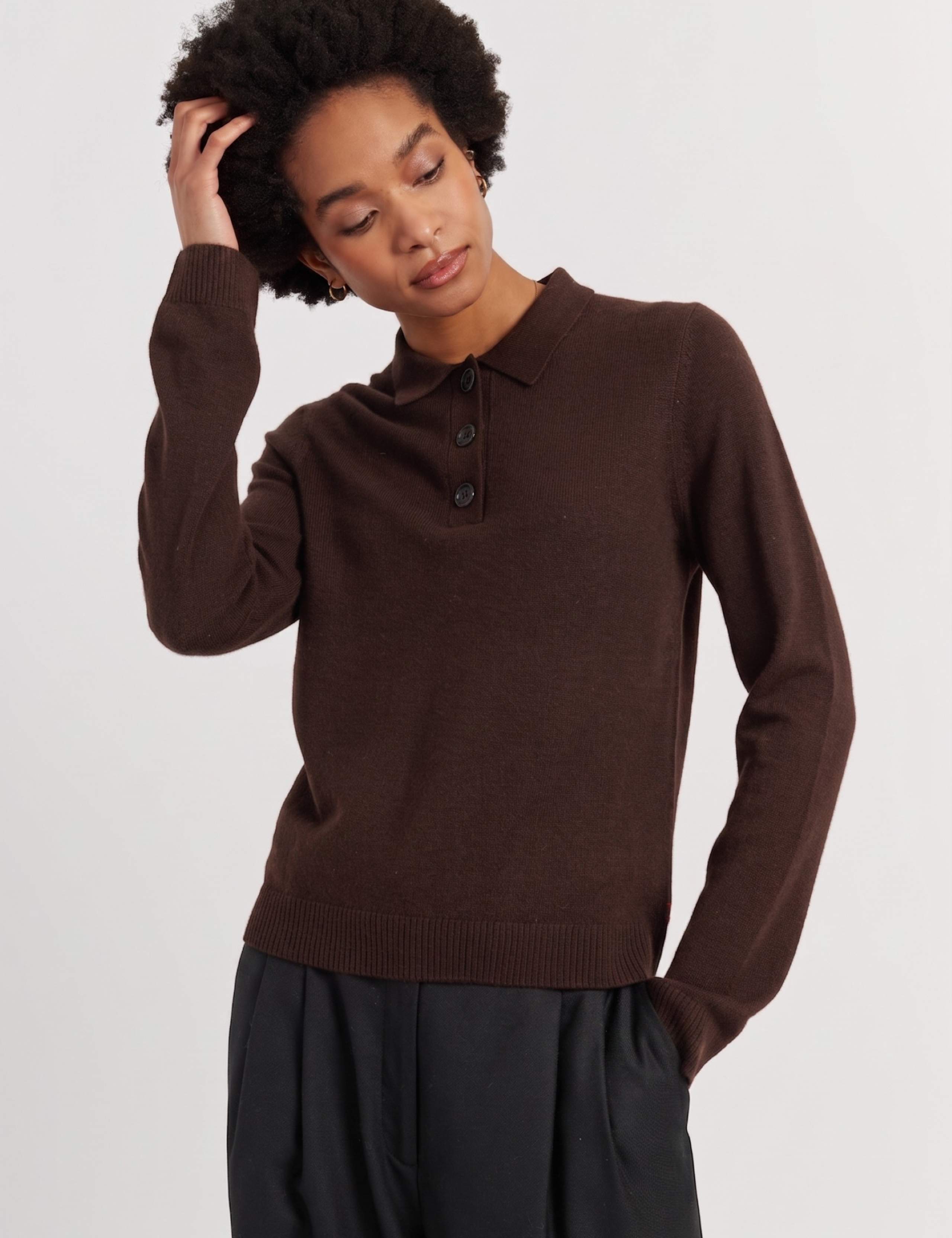 Wool Rich Collared Sweatshirt with Cashmere 1 of 3