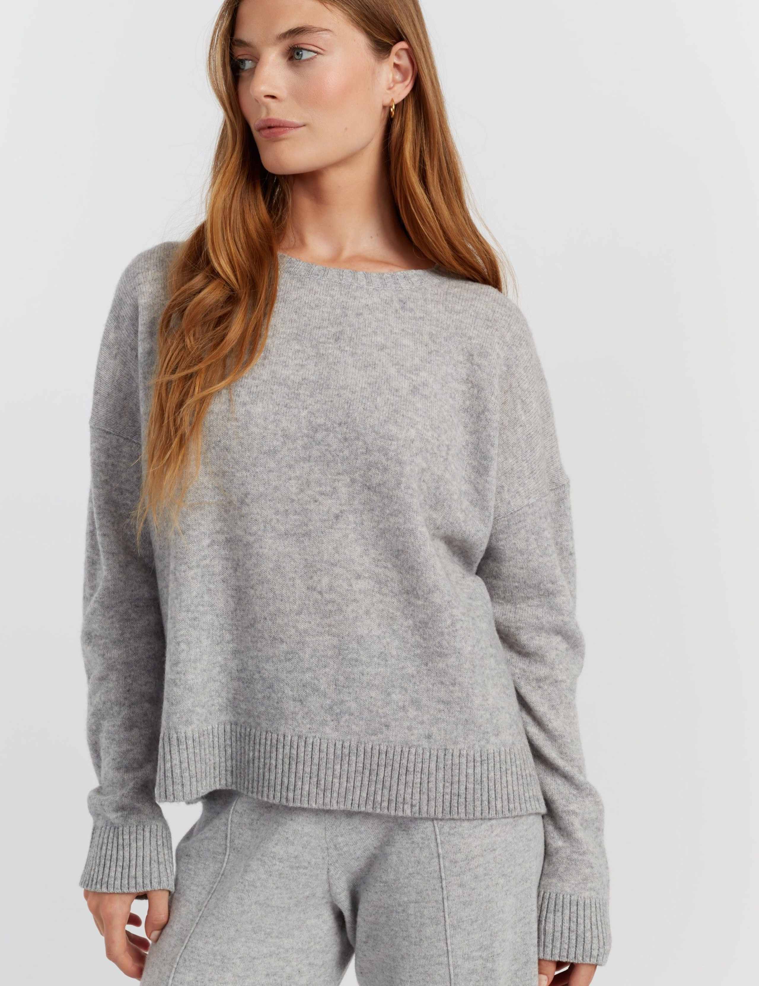 Wool Rich Relaxed Sweatshirt with Cashmere 1 of 4