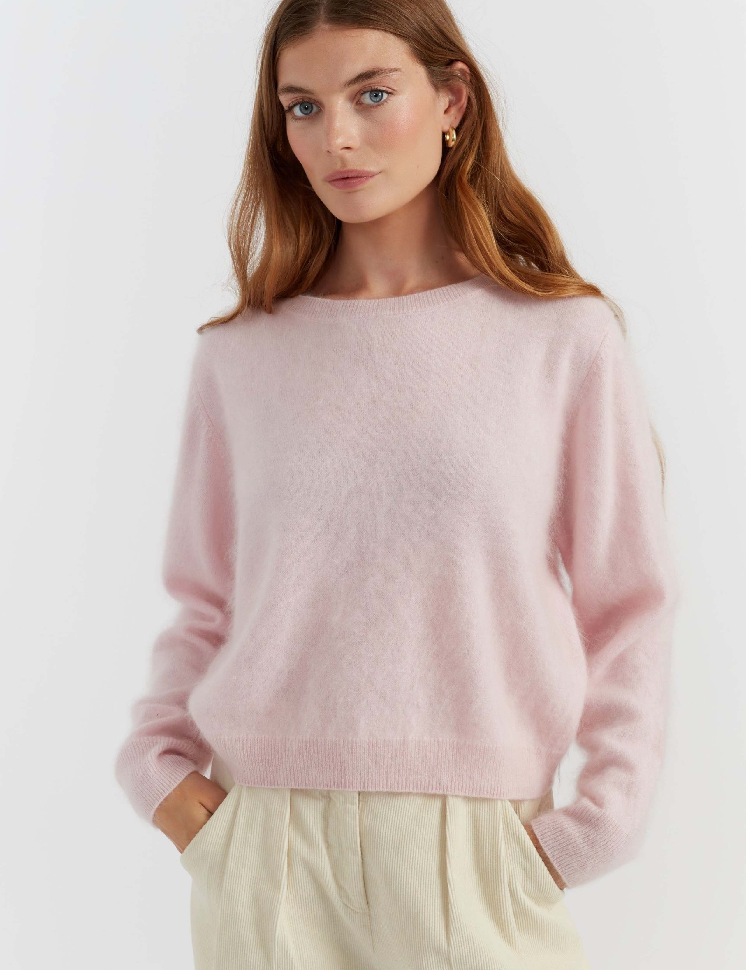 Brushed Pure Cashmere Crew Neck Jumper 1 of 3