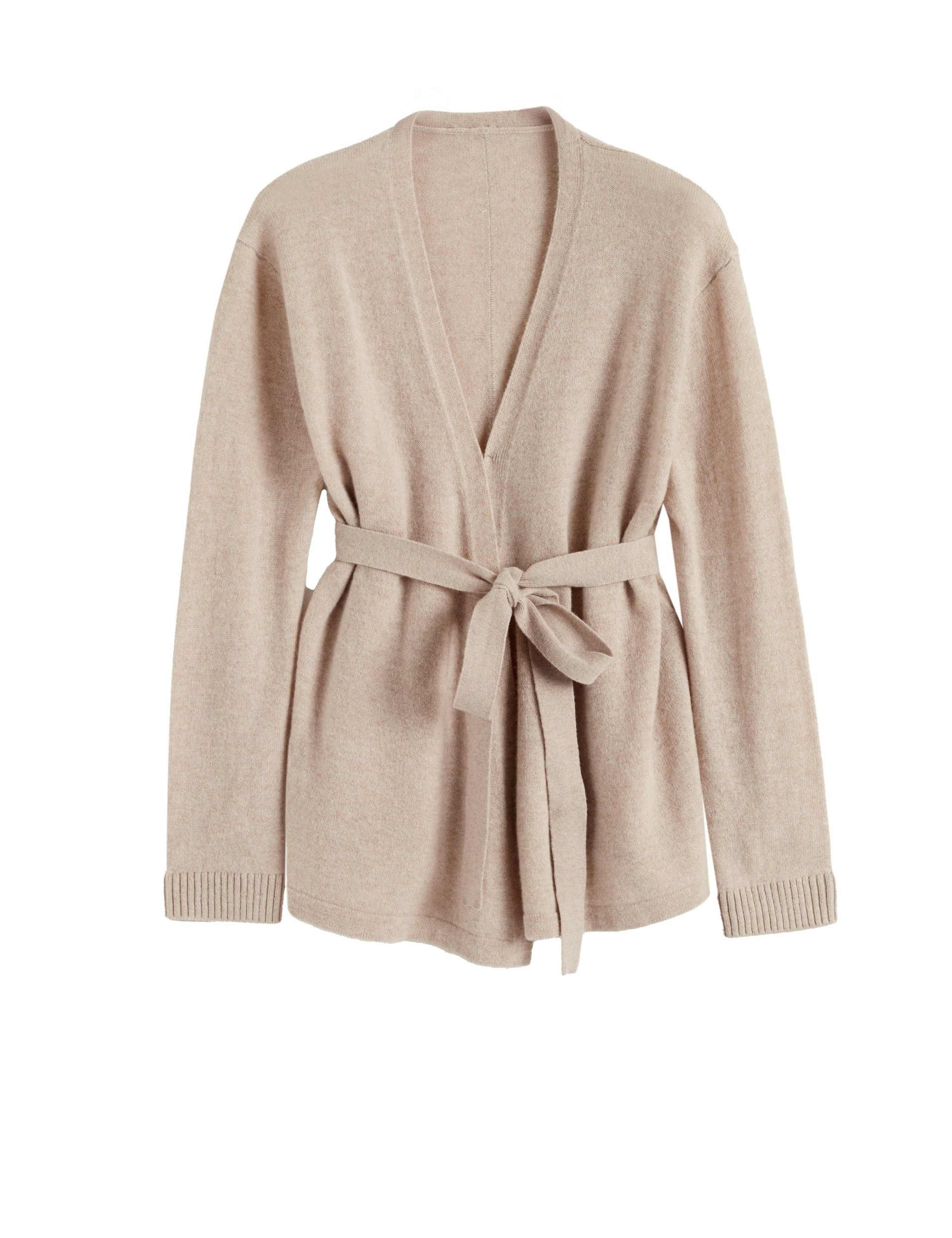 Wool Rich Wrap Relaxed Cardigan with Cashmere 2 of 4