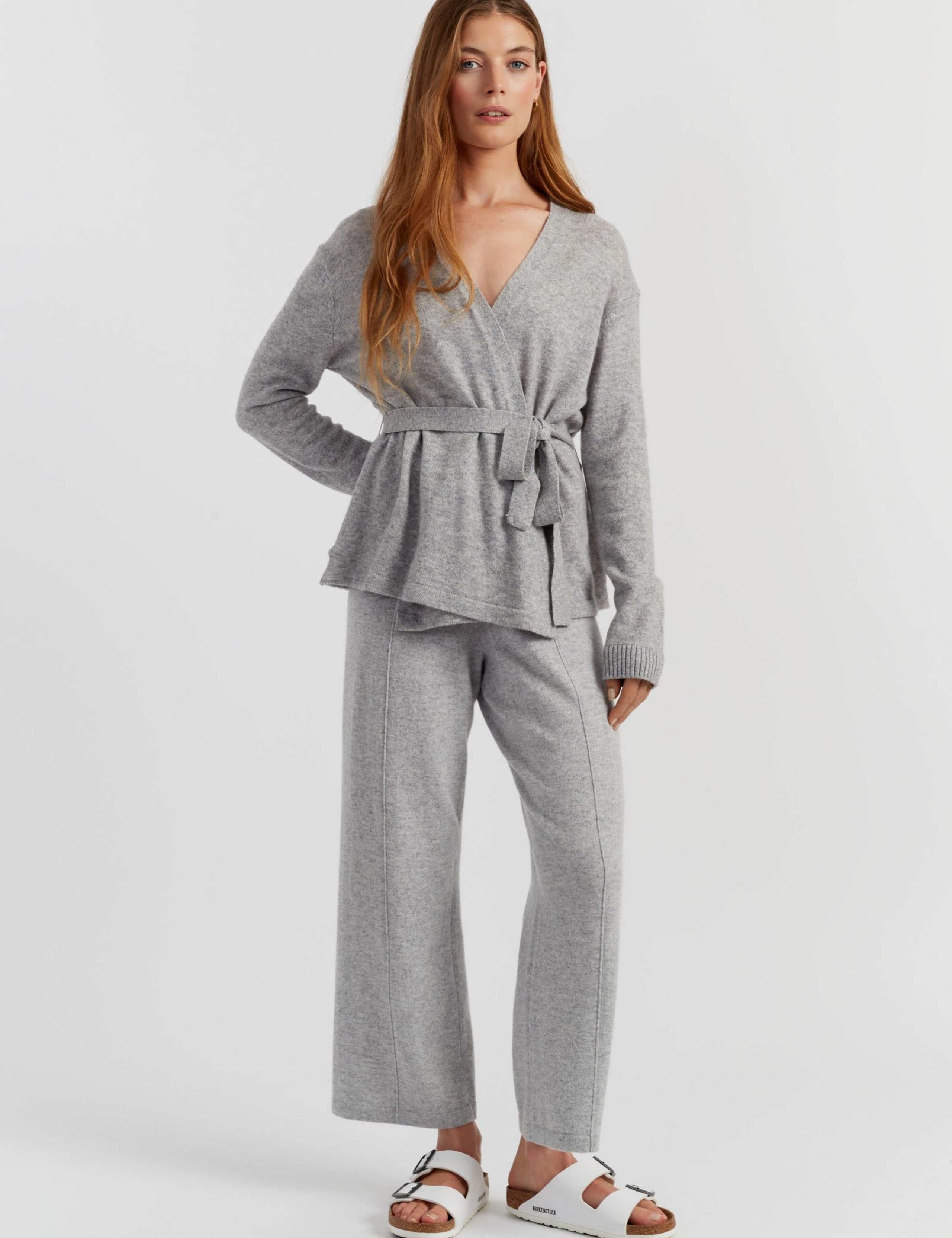 Wool Rich Wrap Relaxed Cardigan with Cashmere 3 of 3