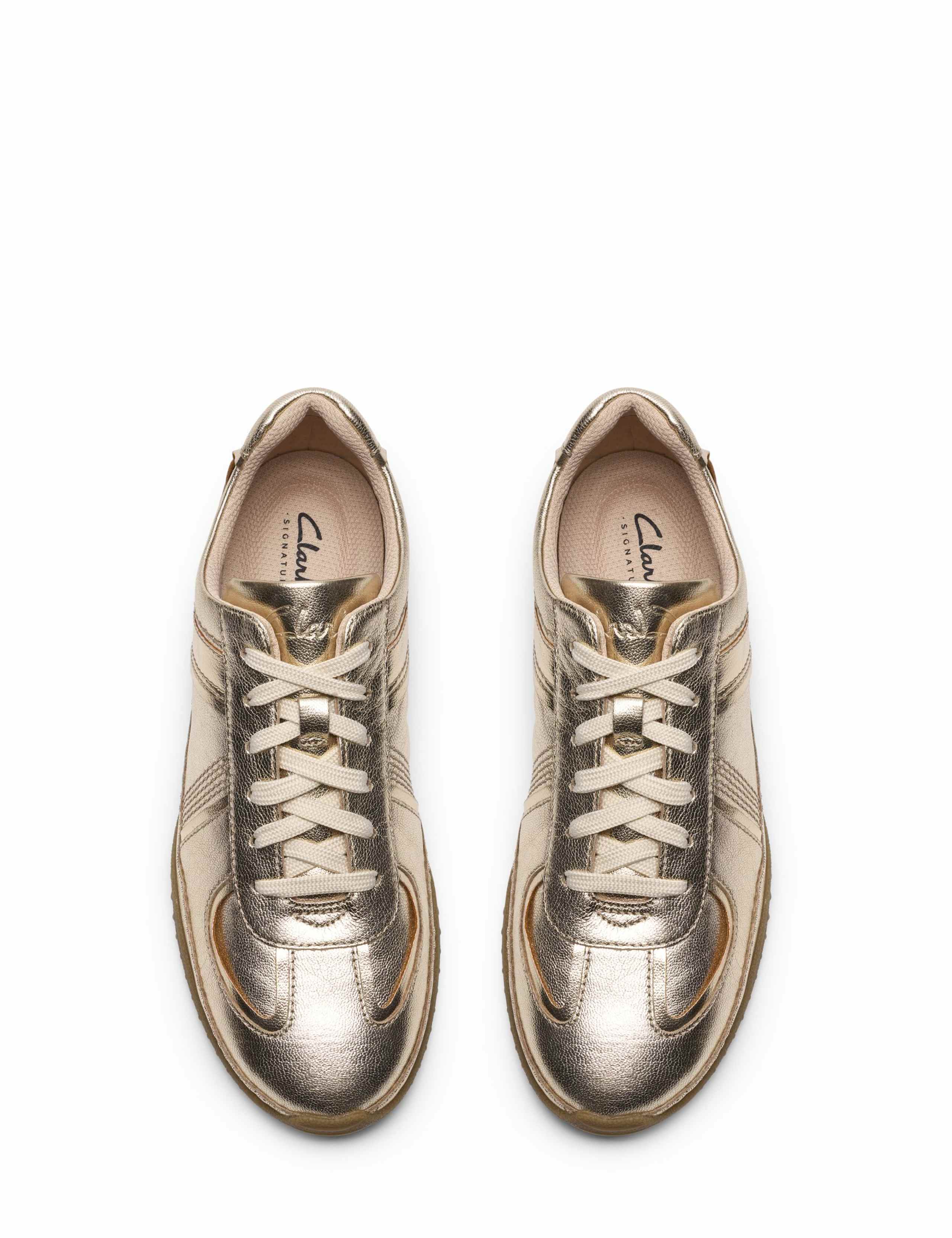 Leather Lace Up Metallic Trainers 3 of 6