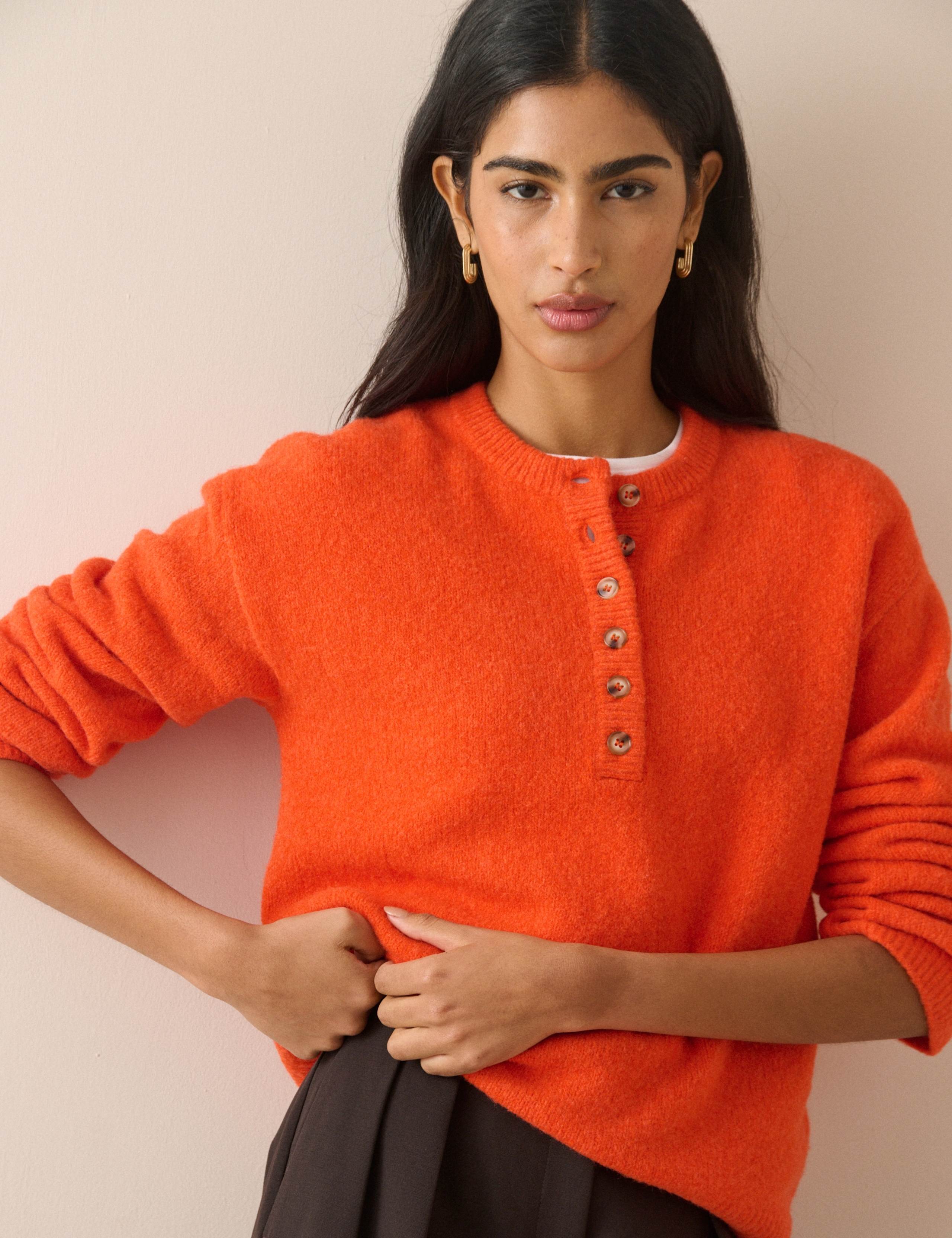 Henley Crew Neck Jumper With Wool 3 of 5