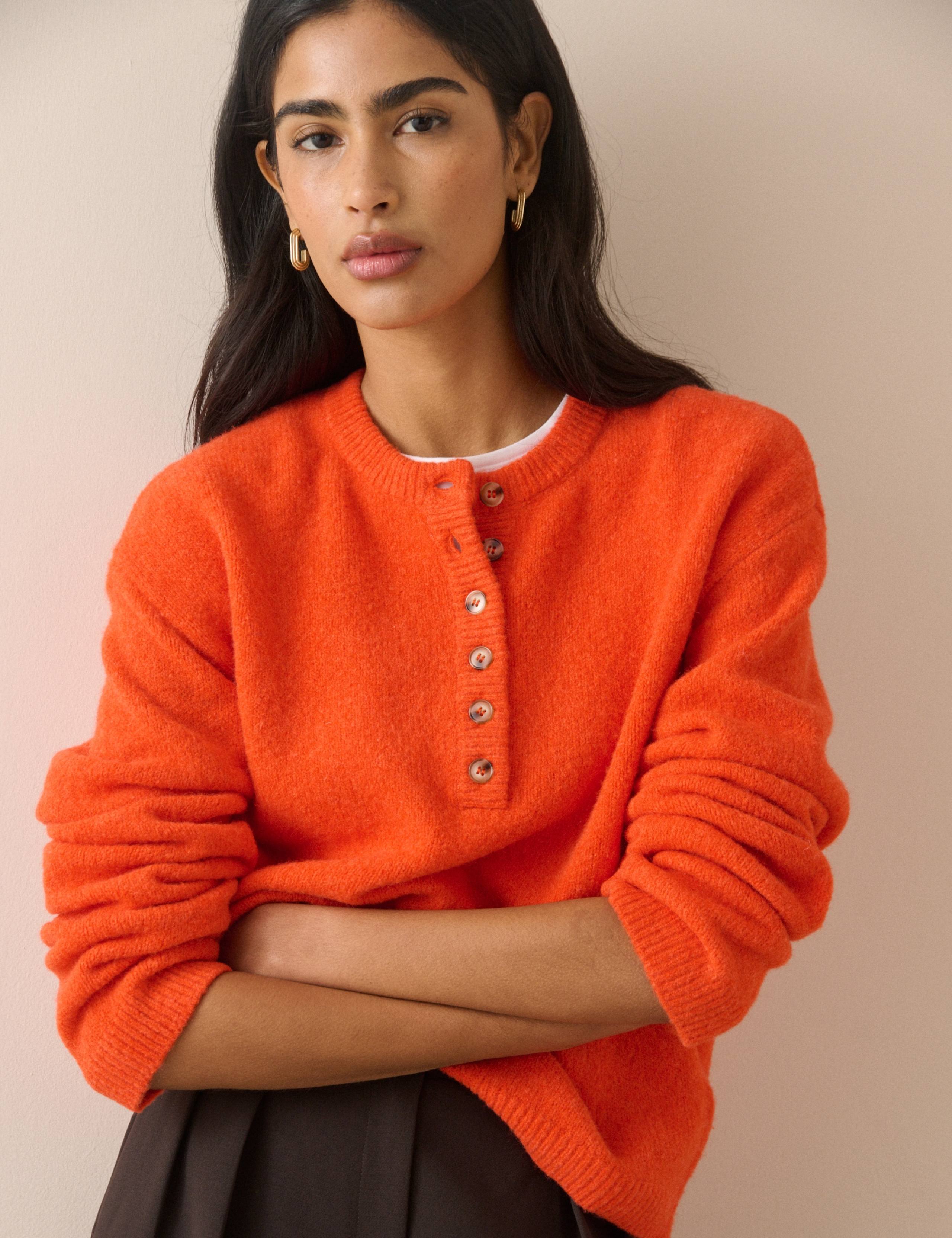 Henley Crew Neck Jumper With Wool 4 of 5