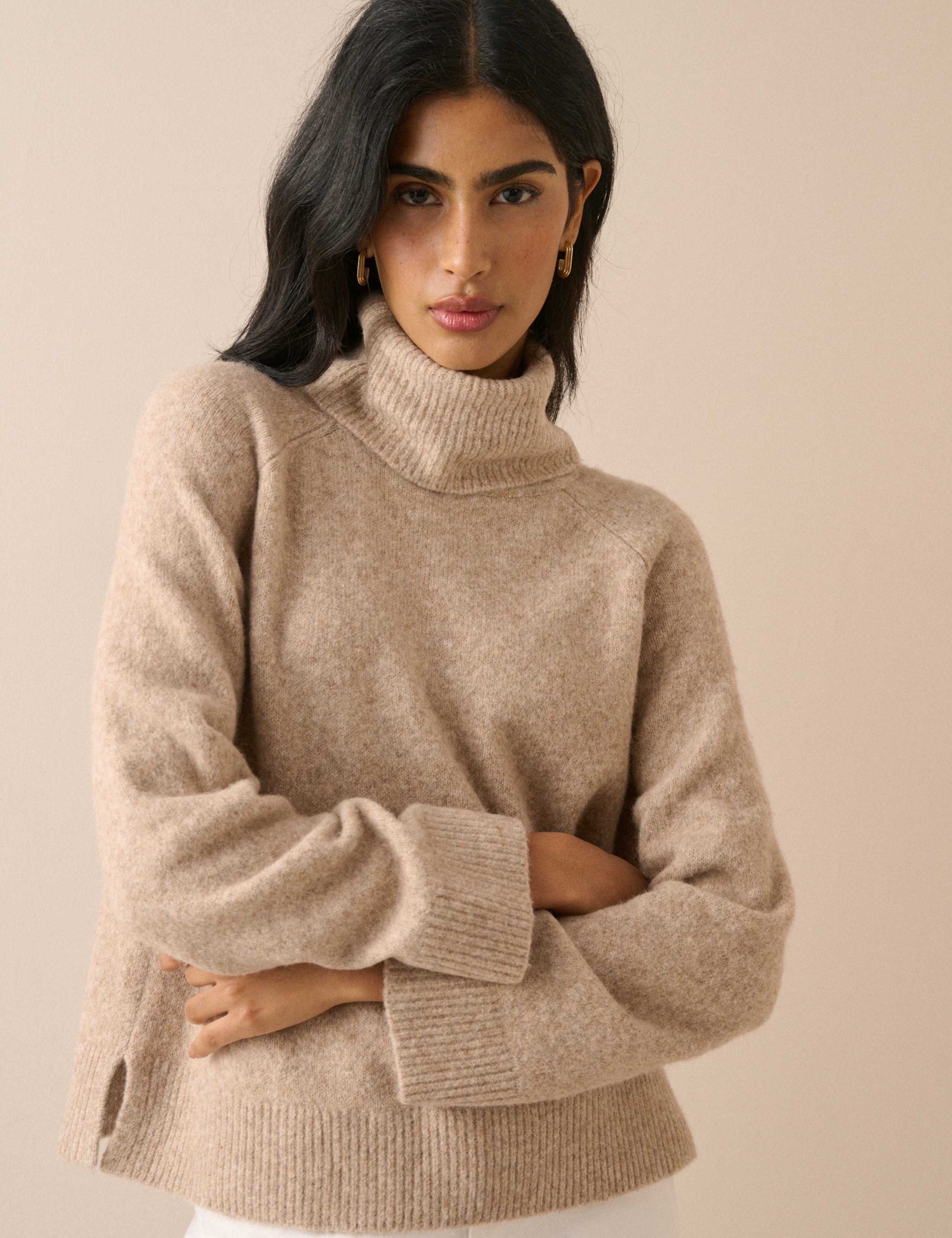 Roll Neck Relaxed Jumper with Wool 3 of 5
