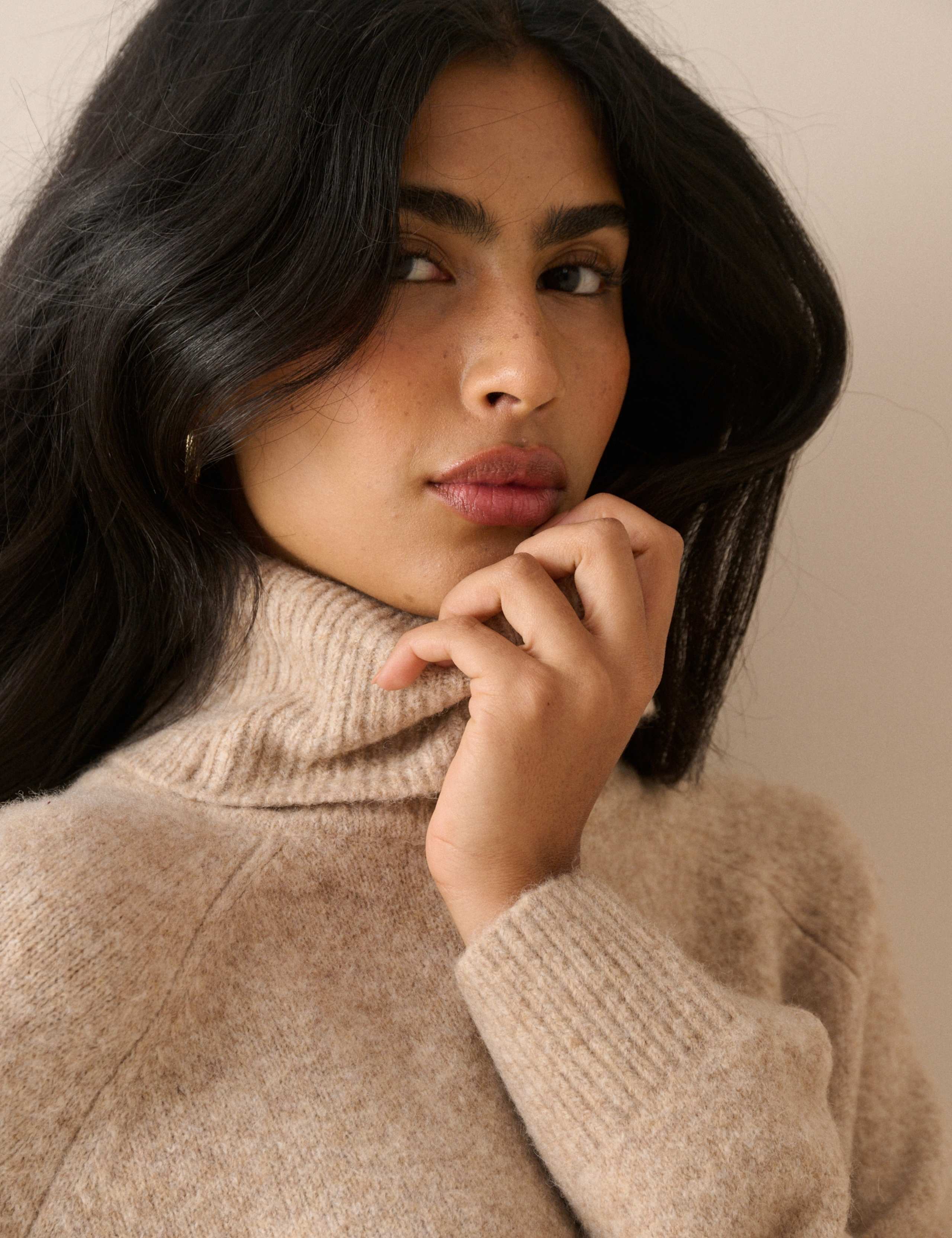 Roll Neck Relaxed Jumper with Wool 5 of 5