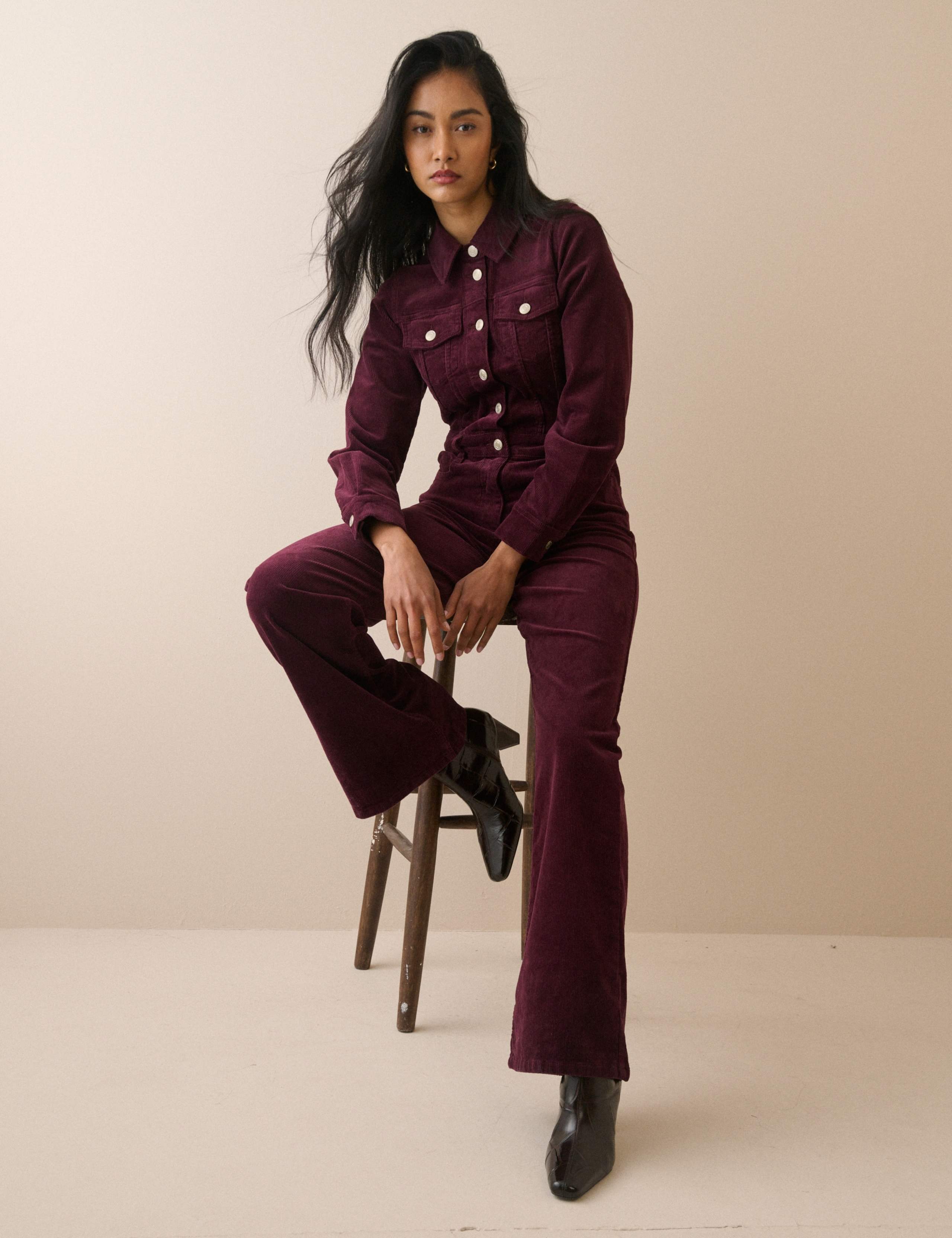 Cord Long Sleeve Jumpsuit 3 of 5