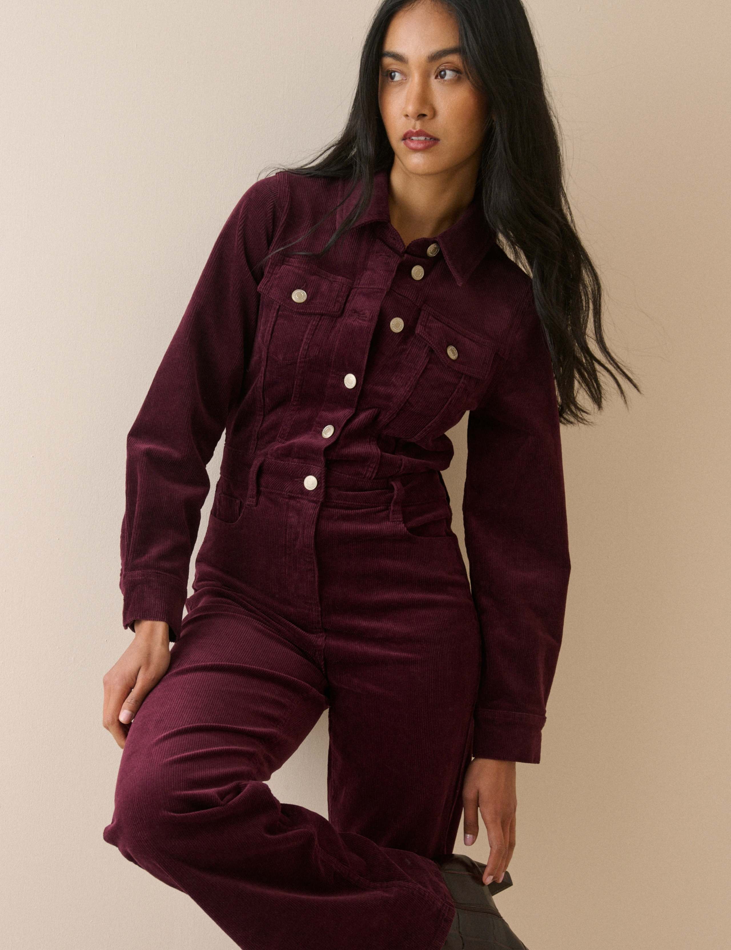 Cord Long Sleeve Jumpsuit 4 of 5