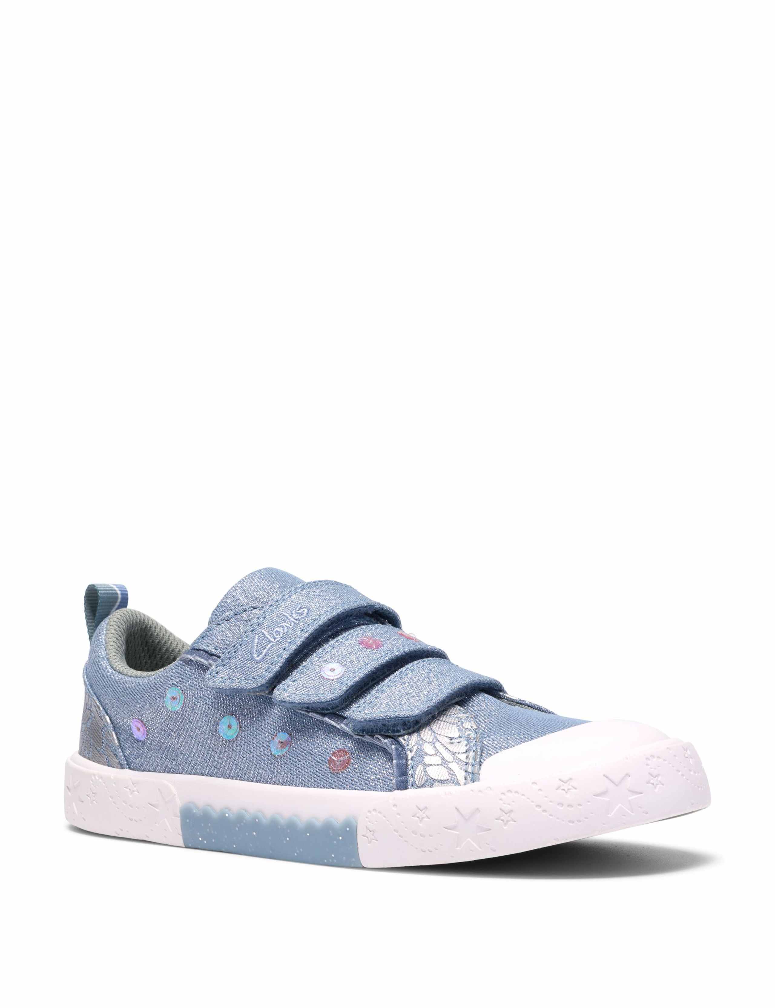 Kids' Denim Canvas Riptape Trainers (7 Small-9½ Small) 2 of 6