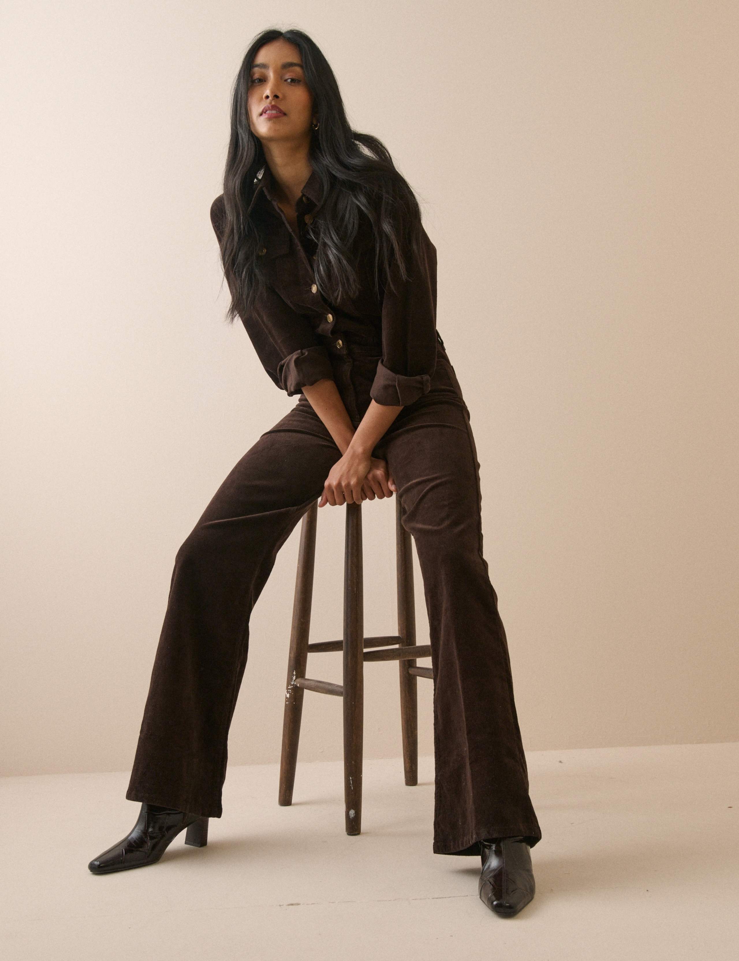 Cord Long Sleeve Jumpsuit 3 of 5