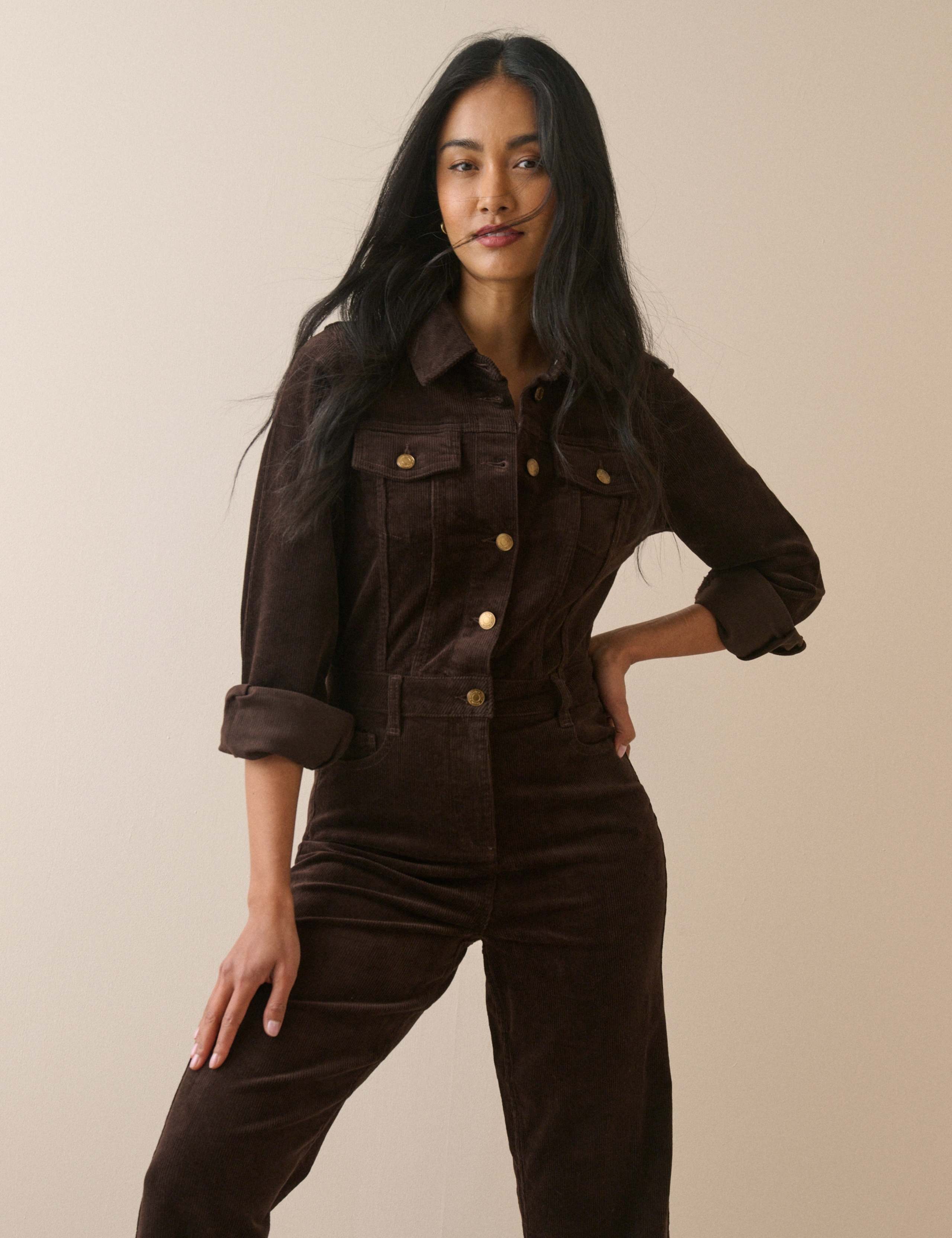 Cord Long Sleeve Jumpsuit 4 of 5