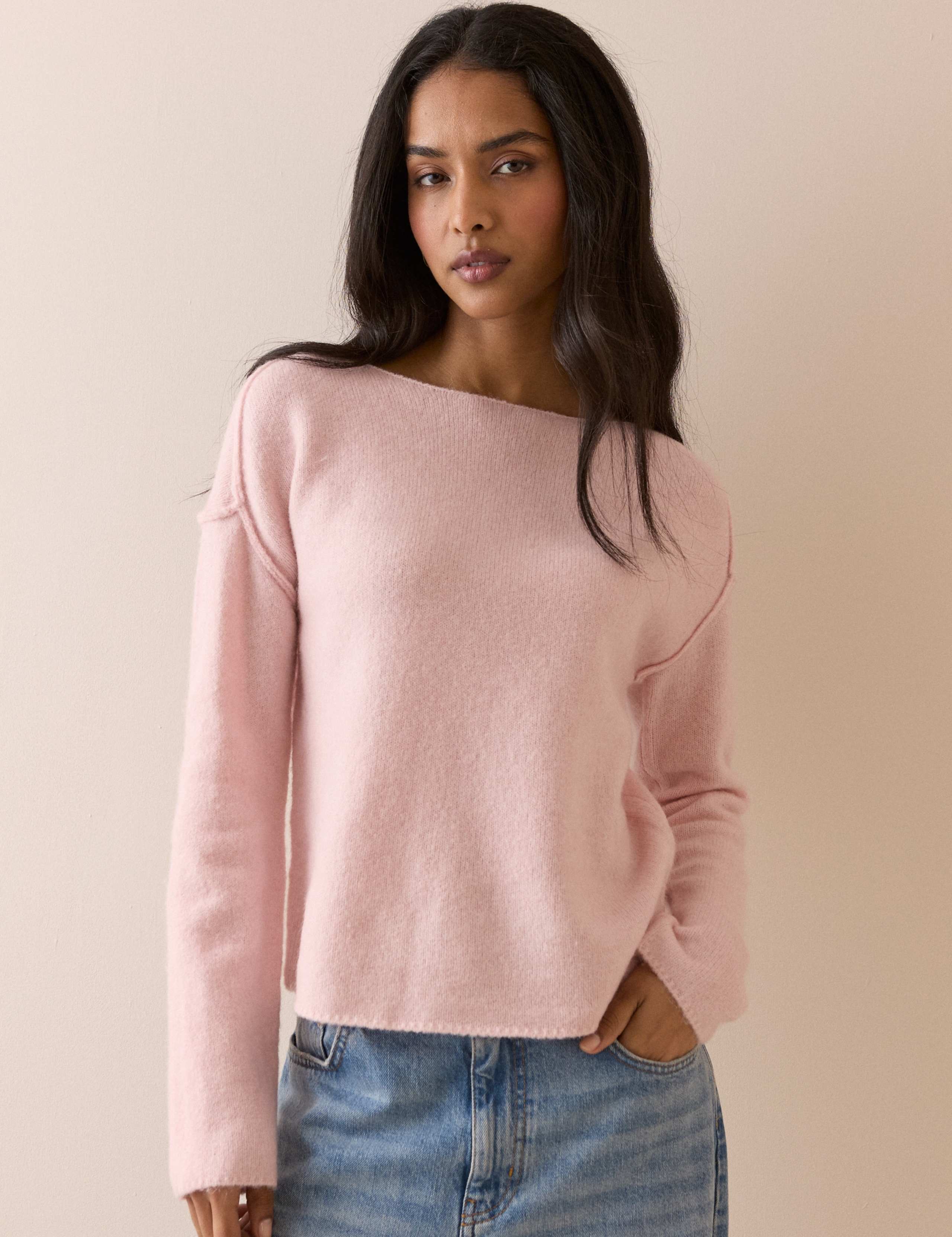 Slash Neck Relaxed Jumper with Wool 1 of 5