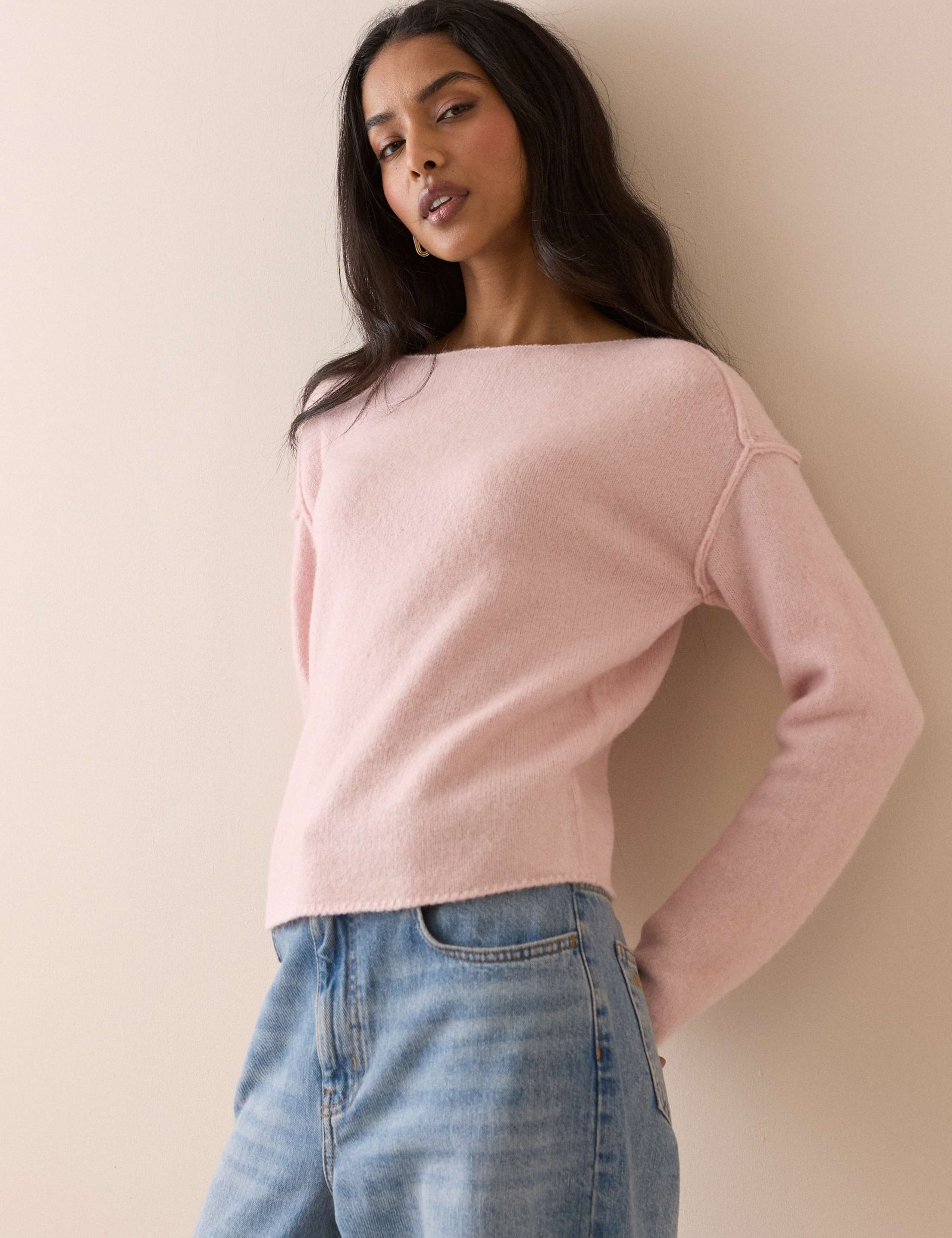 Slash Neck Relaxed Jumper with Wool 3 of 5