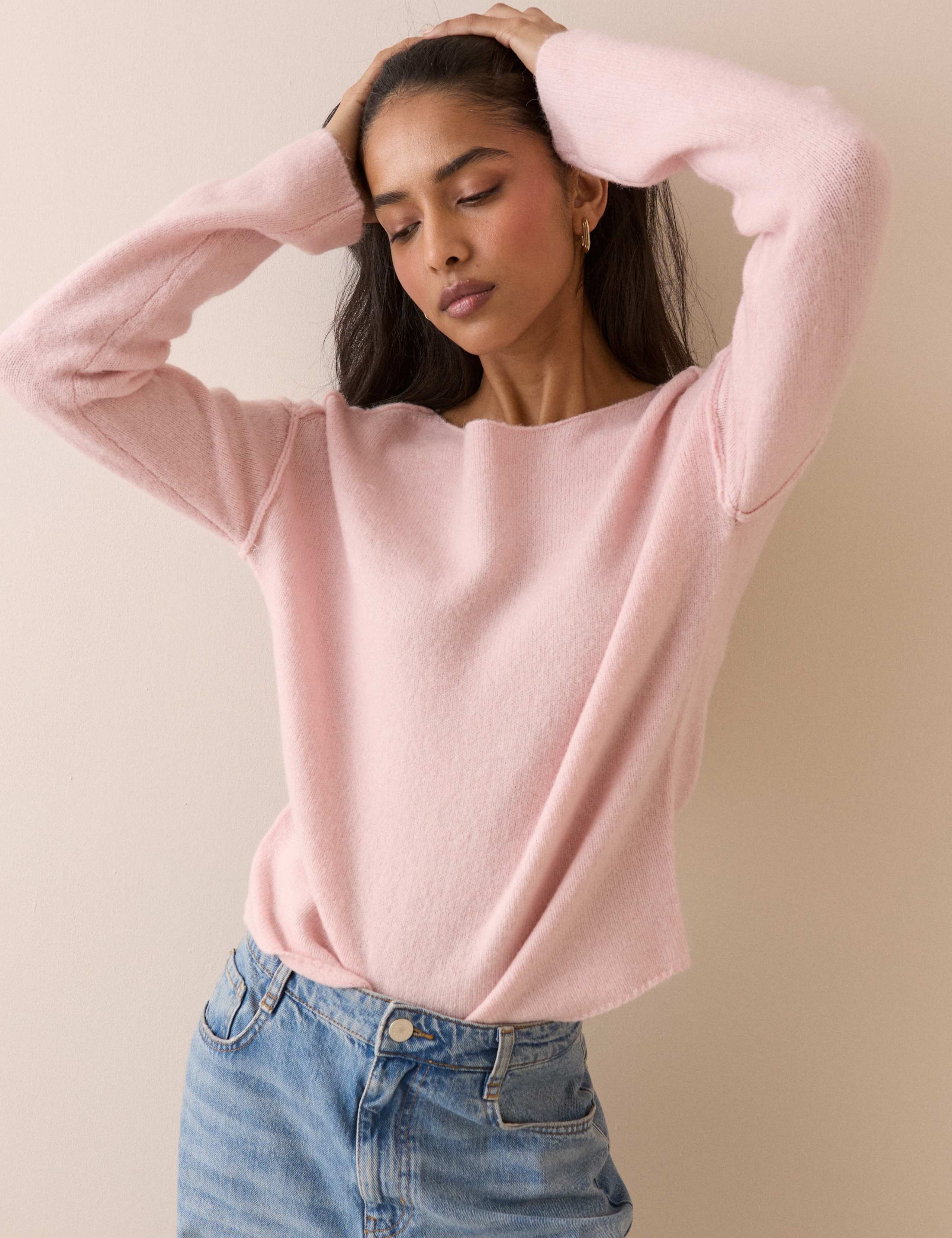 Slash Neck Relaxed Jumper with Wool 4 of 5
