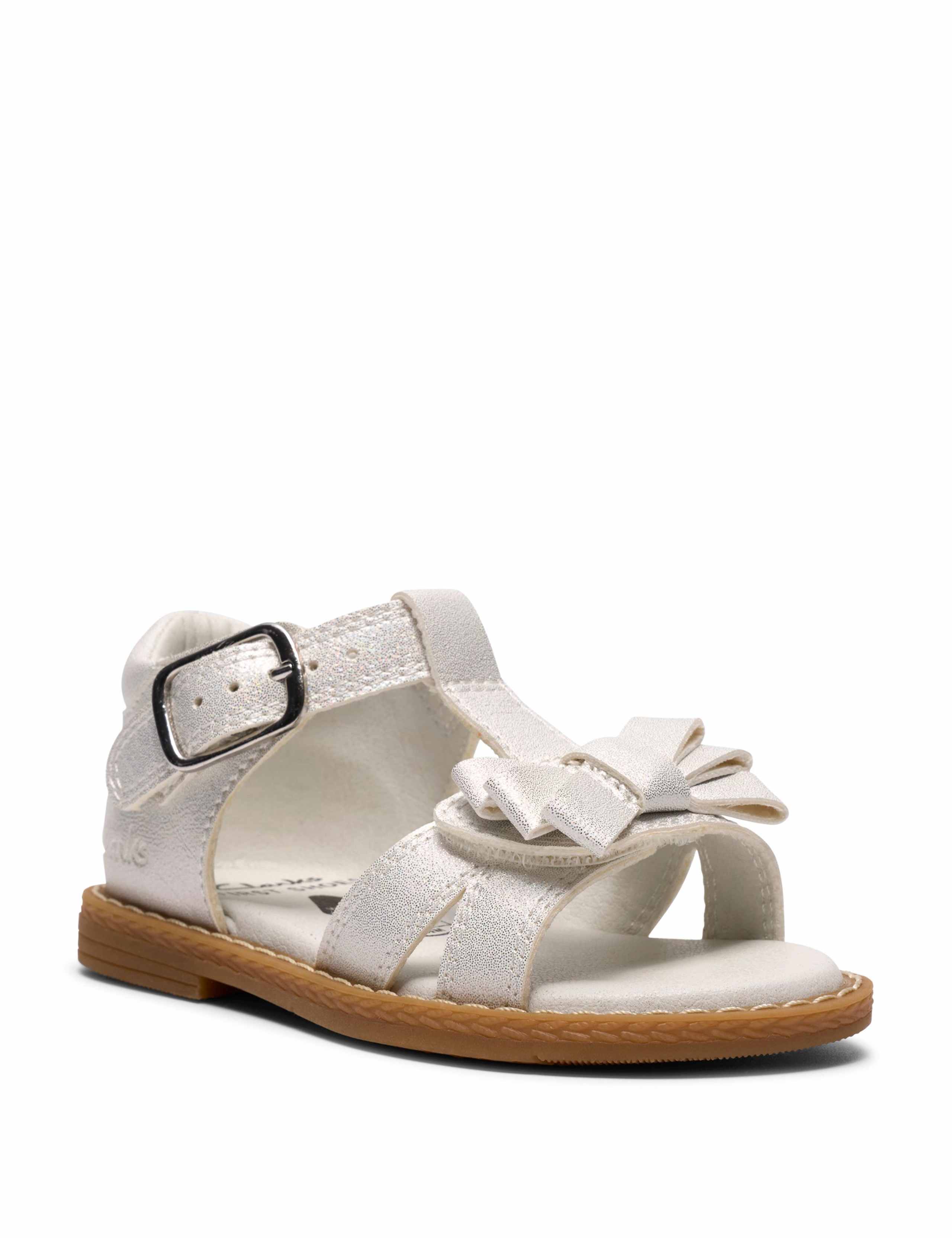 Luana Bow T-Bar White Sandals (4-6 Small) 2 of 6