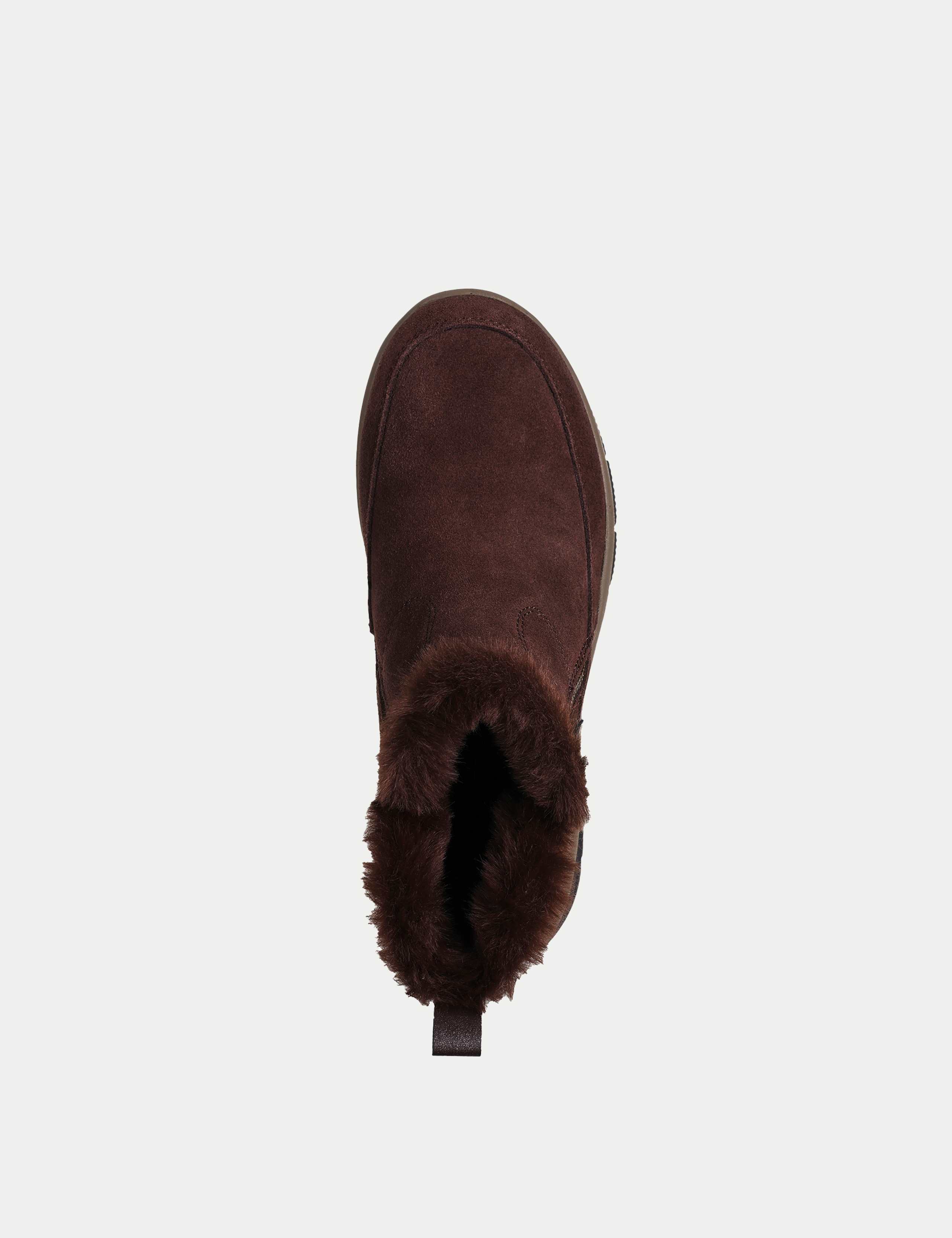 Suede Faux Fur Trim Flat Ankle Boots 3 of 4
