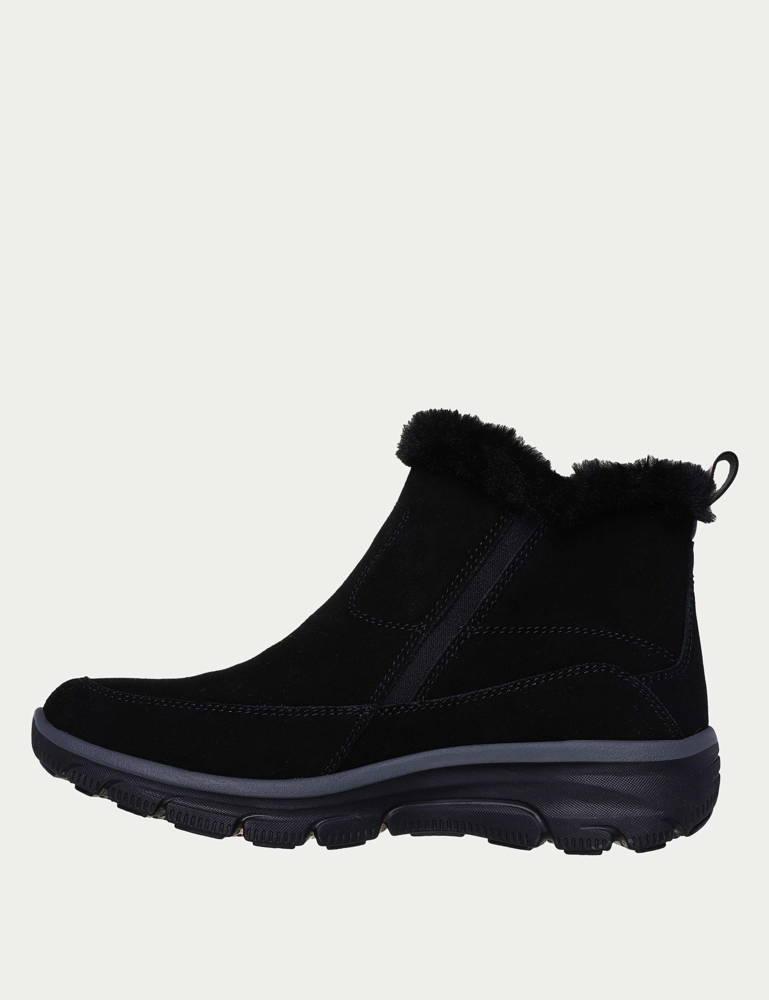 Suede Faux Fur Trim Flat Ankle Boots 3 of 5