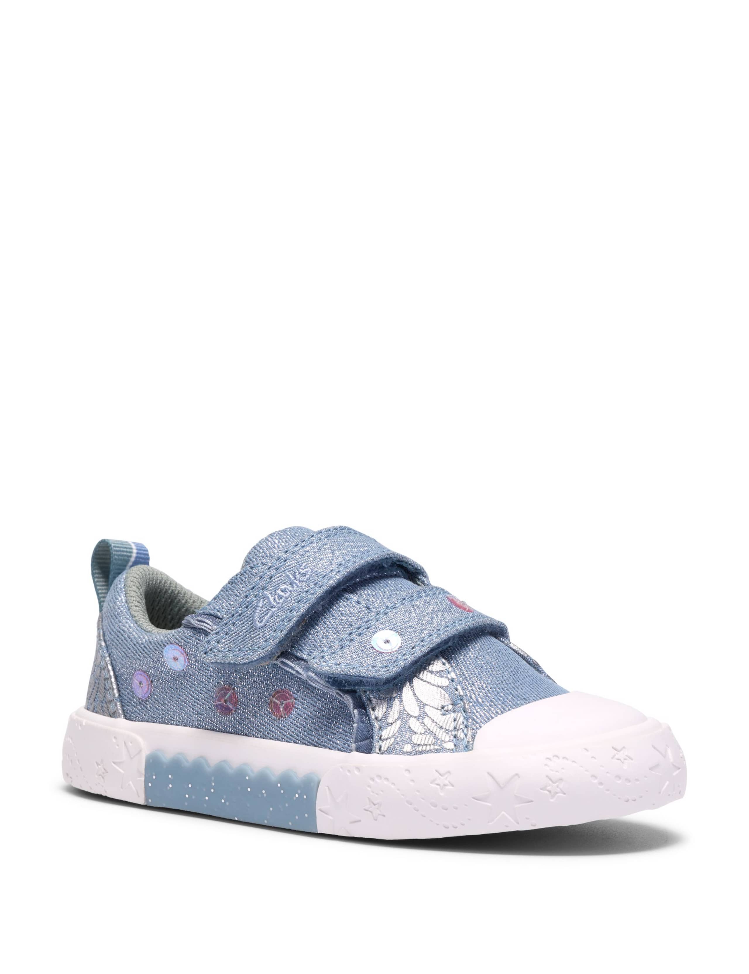 Kids' Denim Canvas Riptape Trainers (4 Small-6 ½ Small) 2 of 6