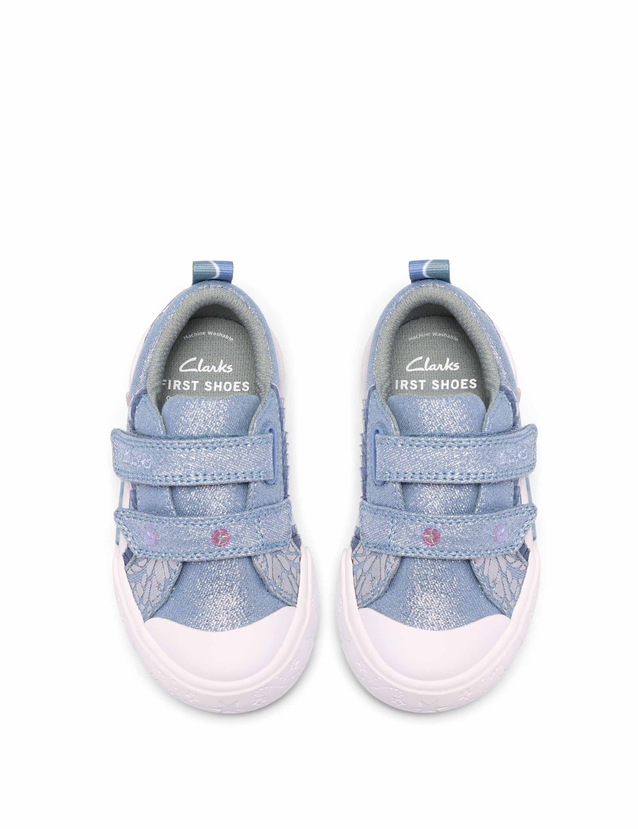 Kids' Denim Canvas Riptape Trainers (4 Small-6 ½ Small) 3 of 6