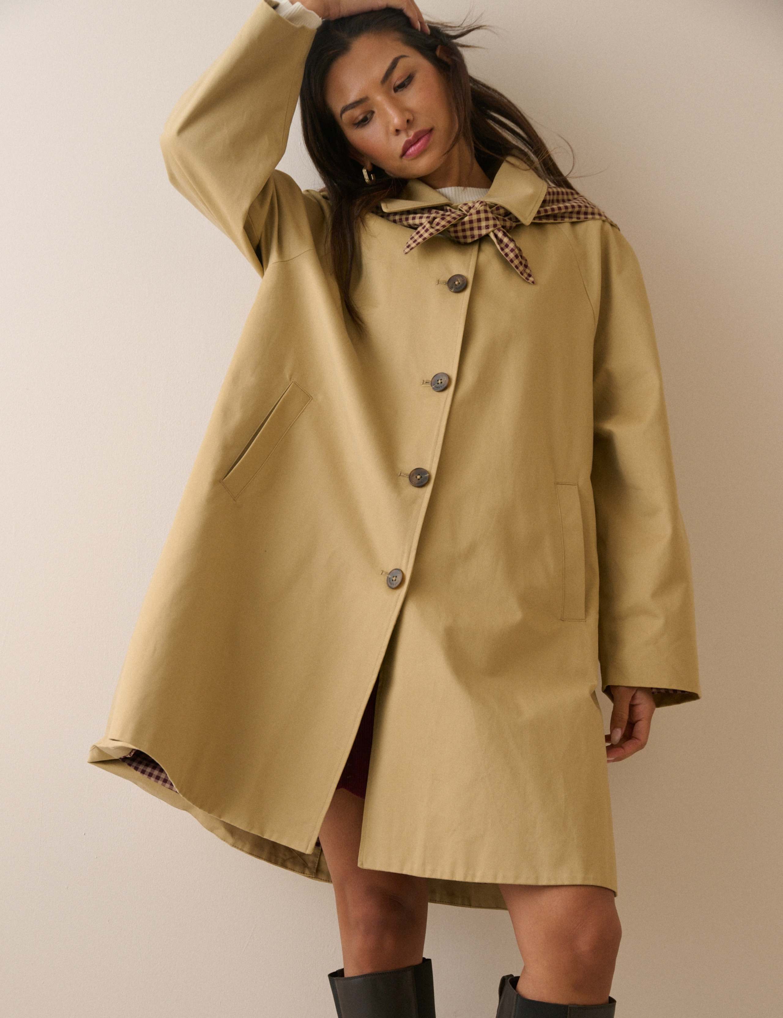 Pure Cotton Hooded Relaxed Trench Coat 6 of 7