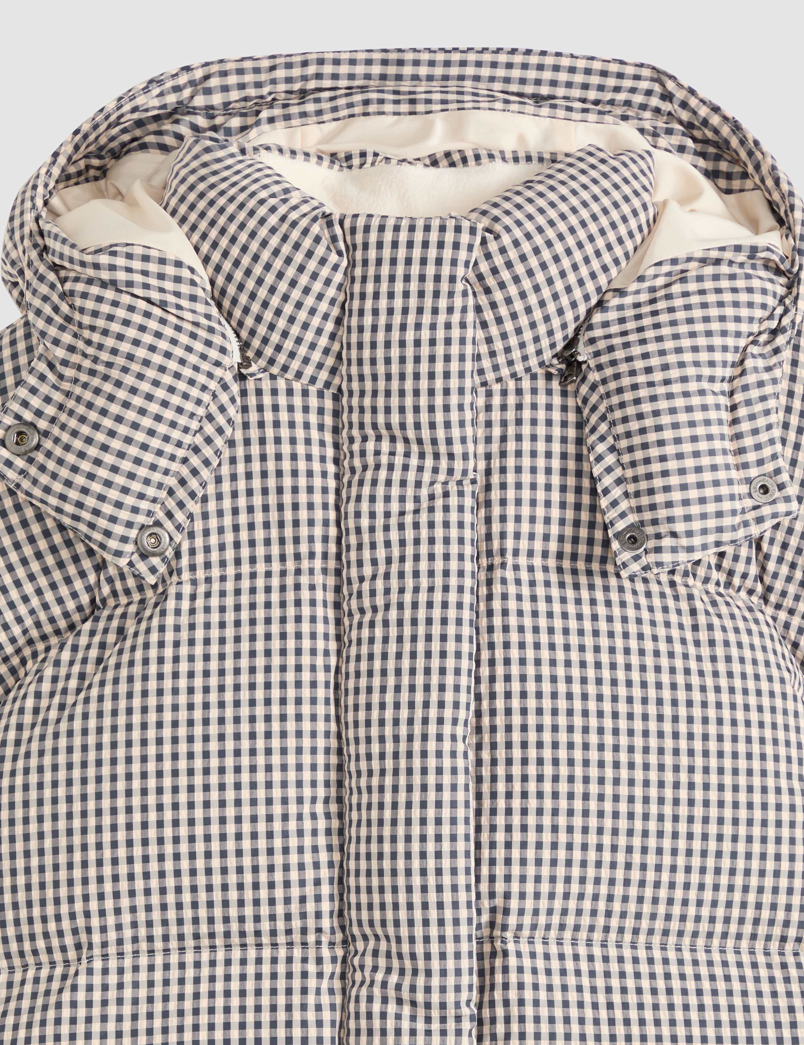 Checked Hooded Puffer Coat 3 of 6