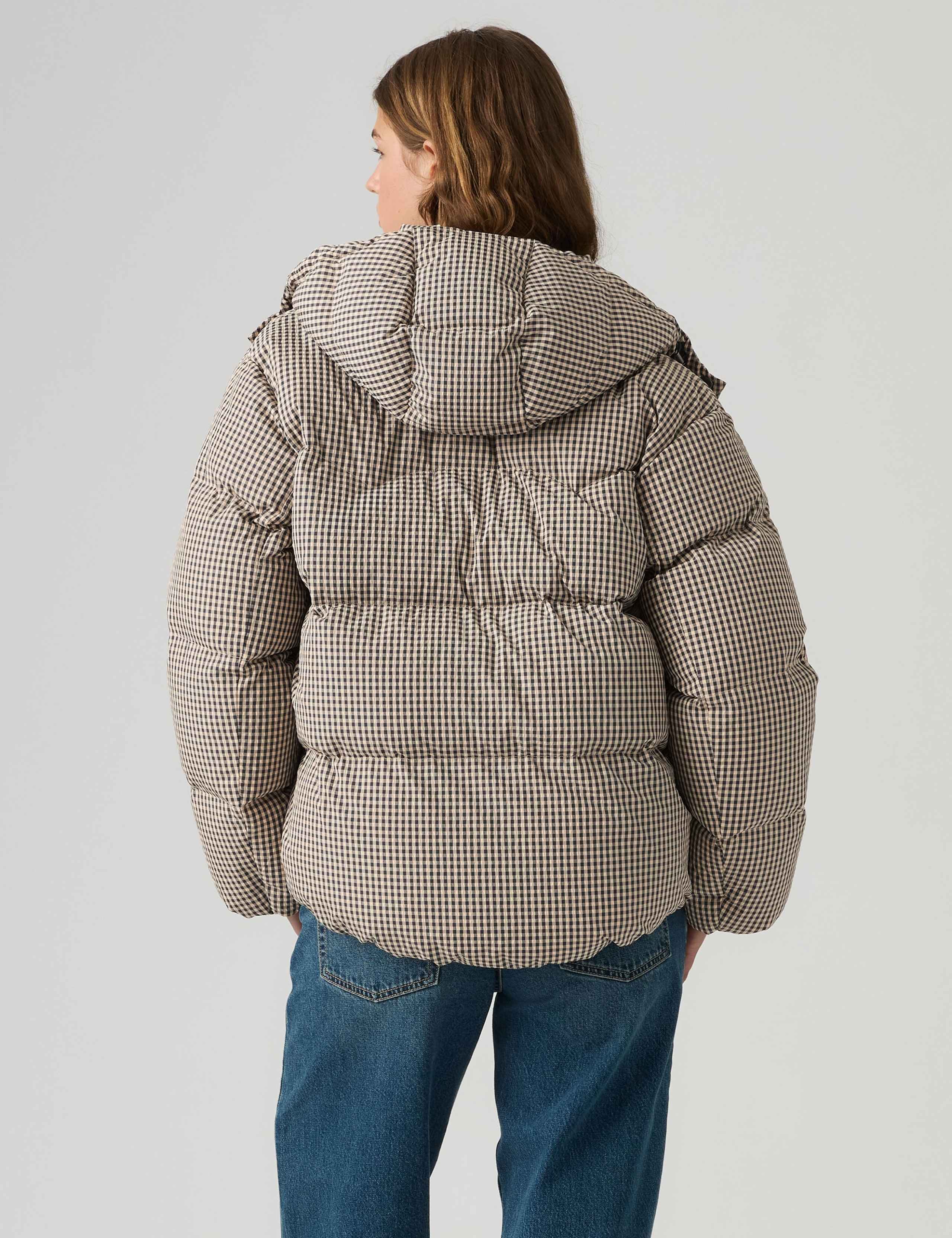 Checked Hooded Puffer Coat 4 of 6