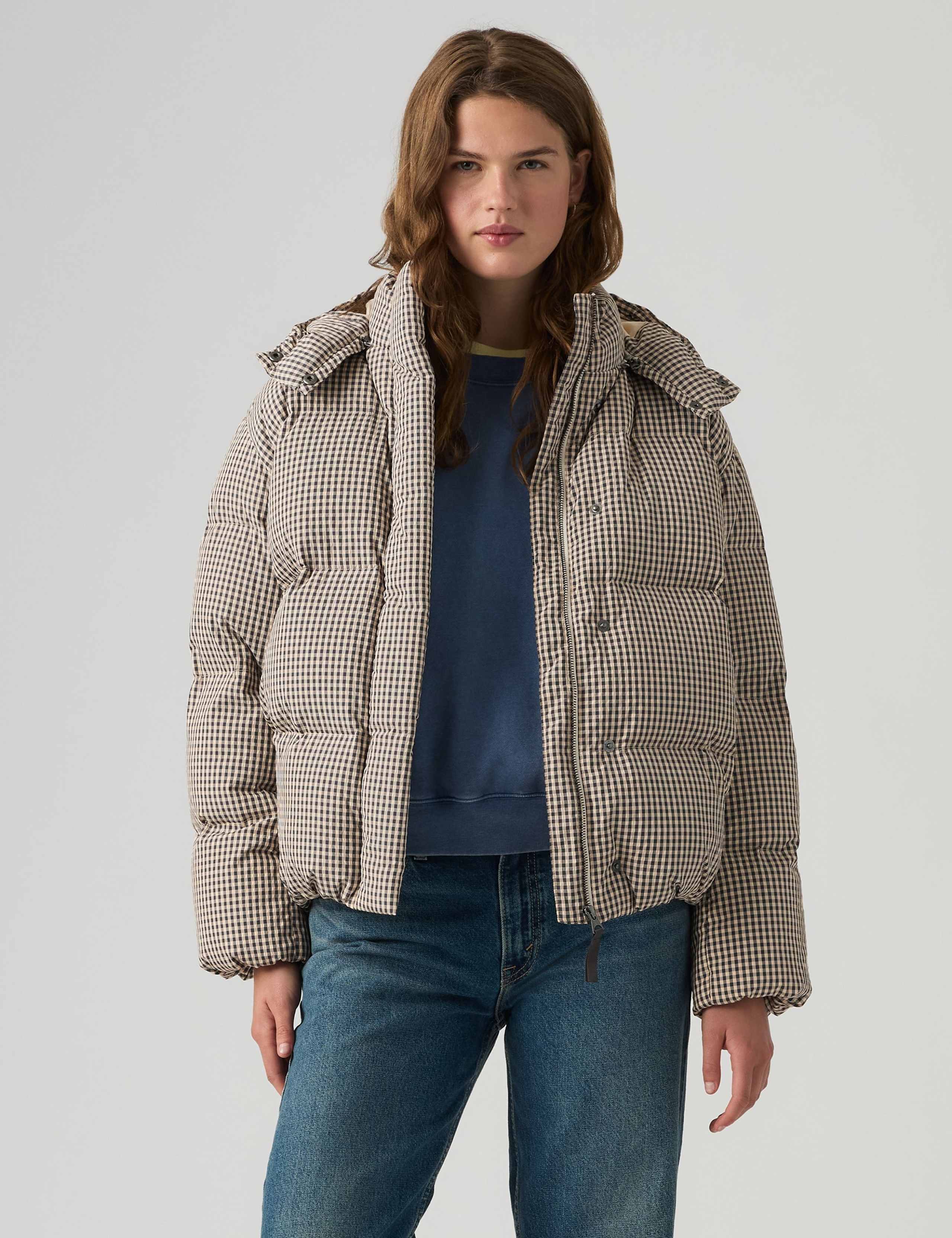 Checked Hooded Puffer Coat 5 of 6