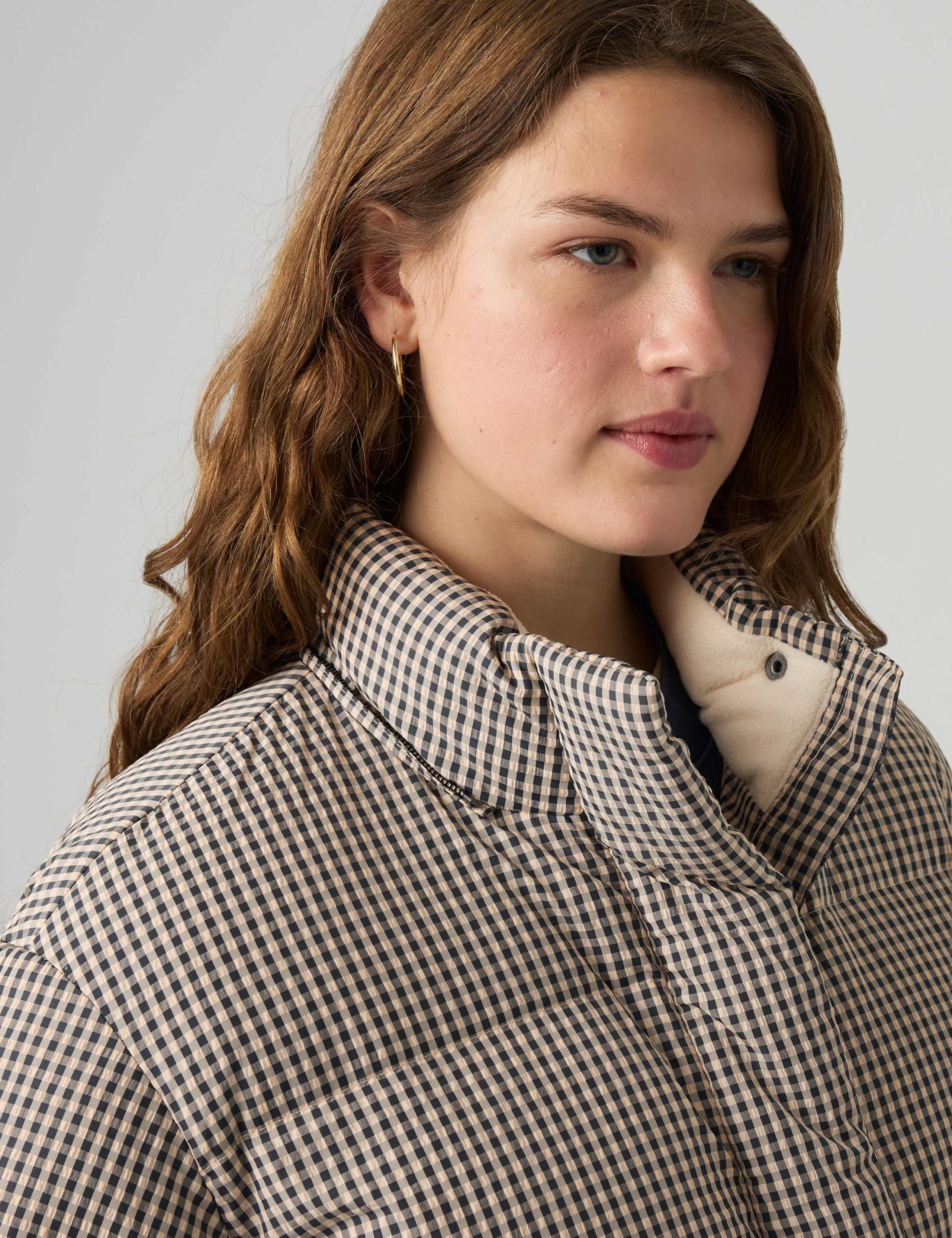 Checked Hooded Puffer Coat 6 of 6