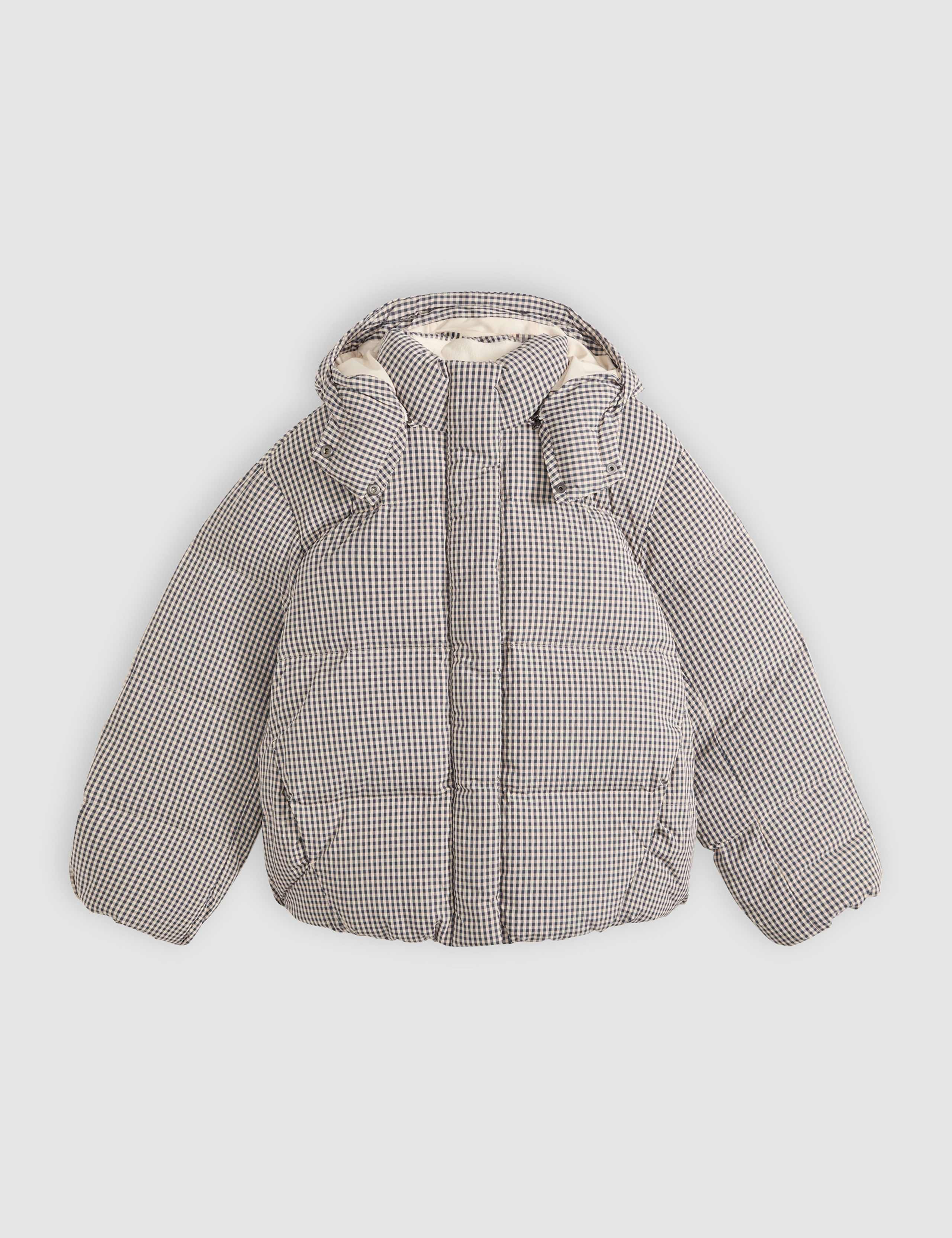 Checked Hooded Puffer Coat 2 of 6