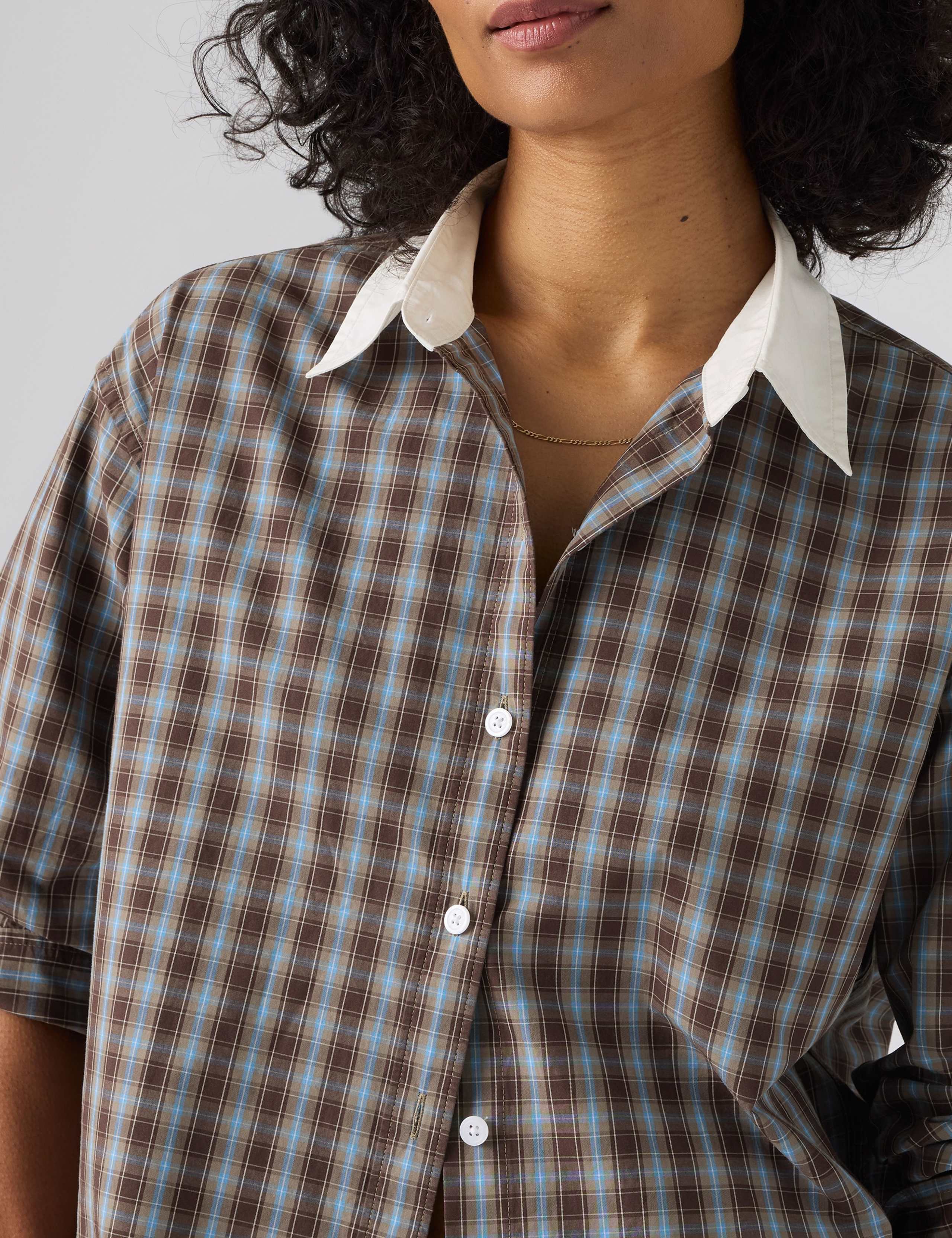 Pure Cotton Checked Collared Shirt 6 of 6