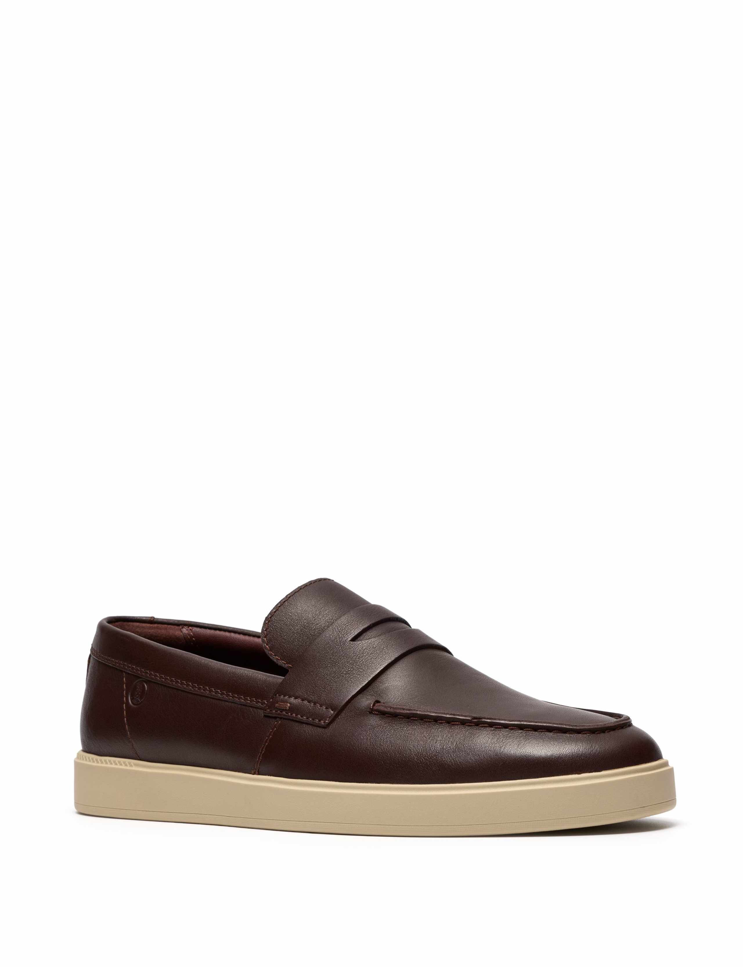 Wide Fit Leather Slip On Loafers 2 of 6