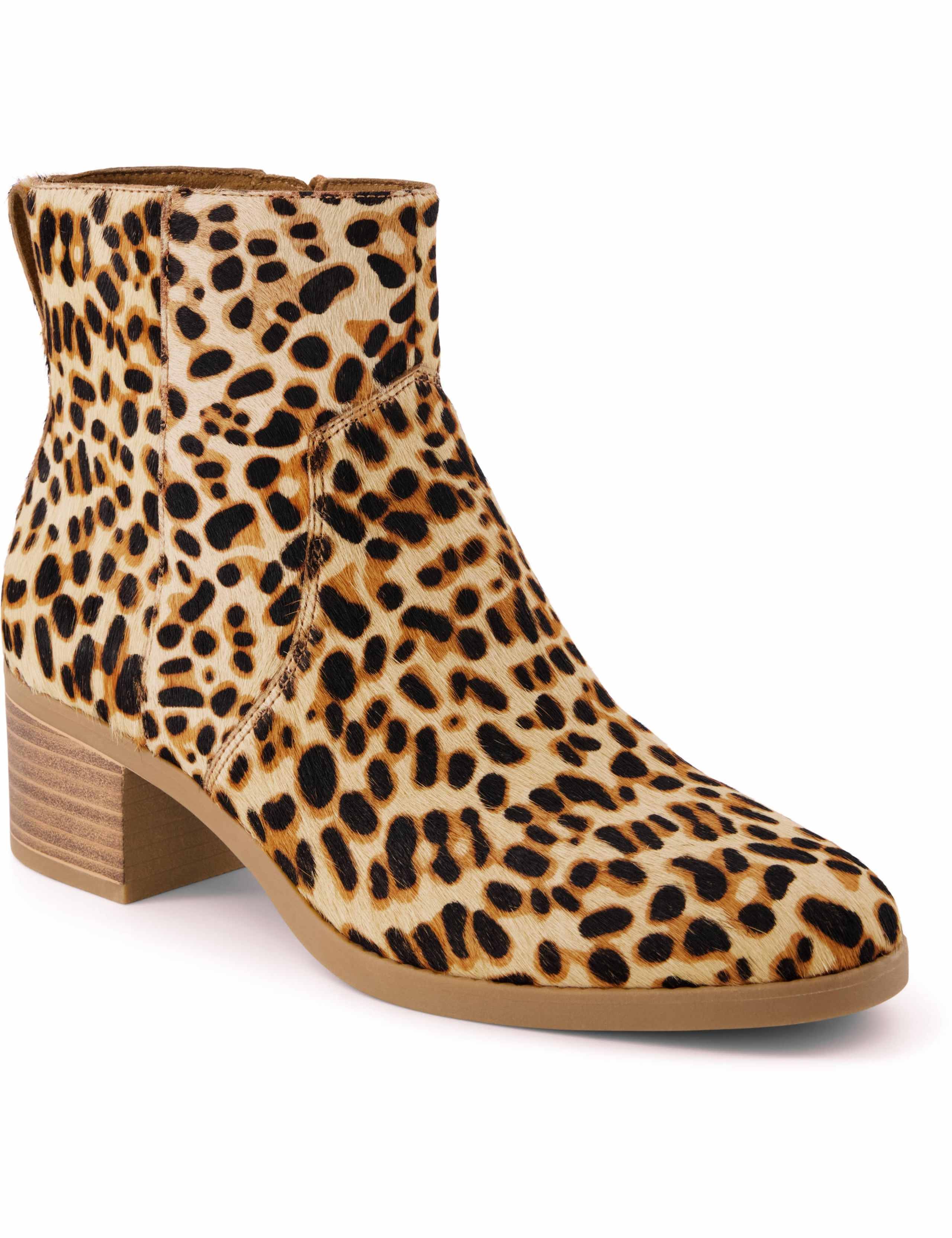 Leopard Print Block Heel Ankle Boots 3 of 8