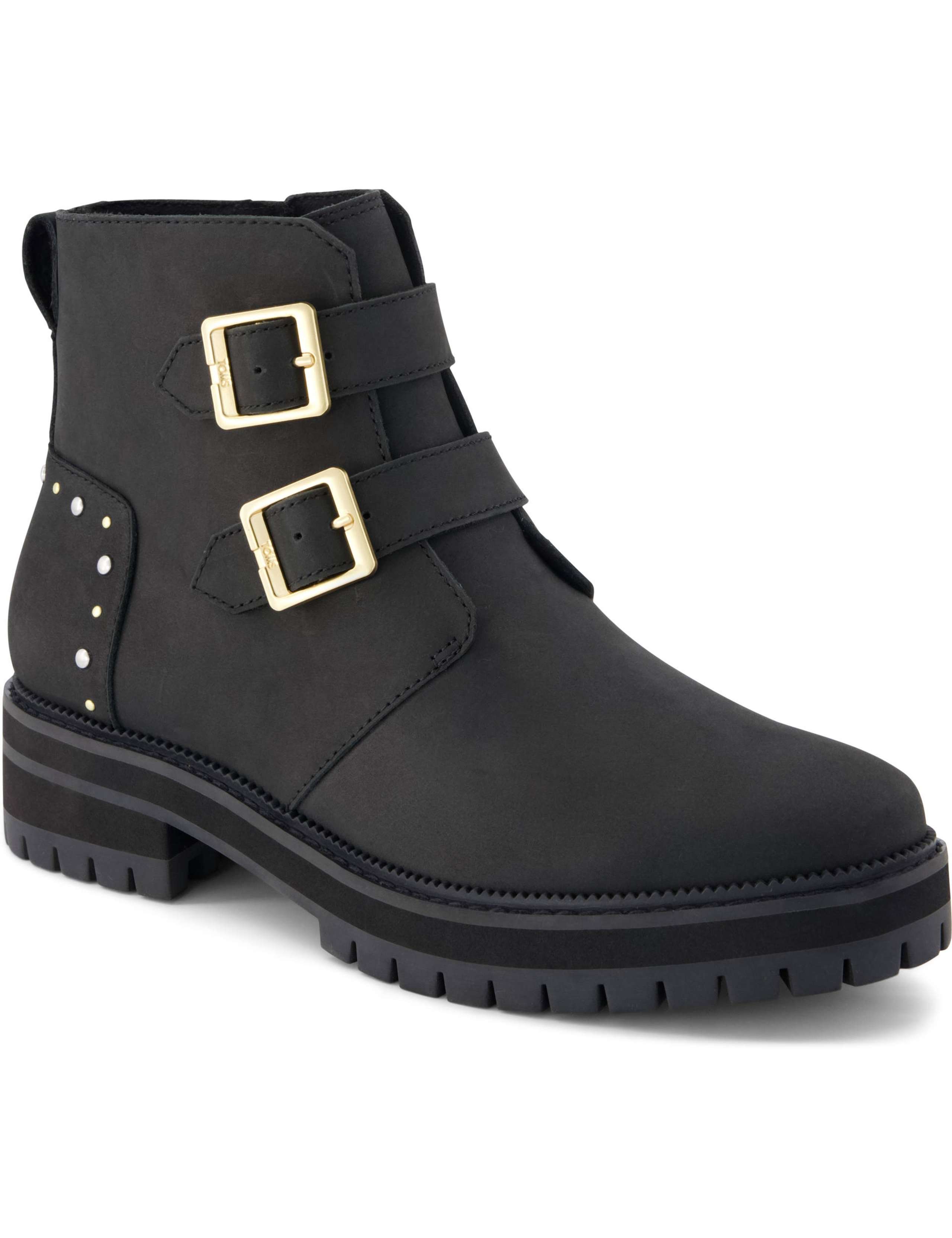 Suede Buckle Block Heel Ankle Boots 4 of 6