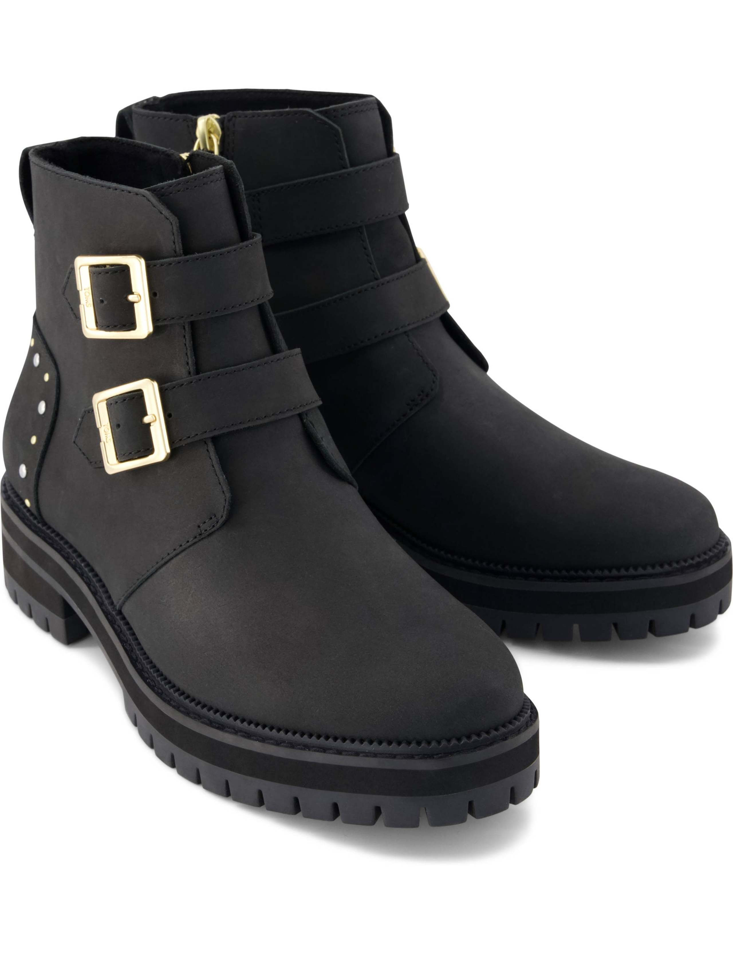 Suede Buckle Block Heel Ankle Boots 5 of 6