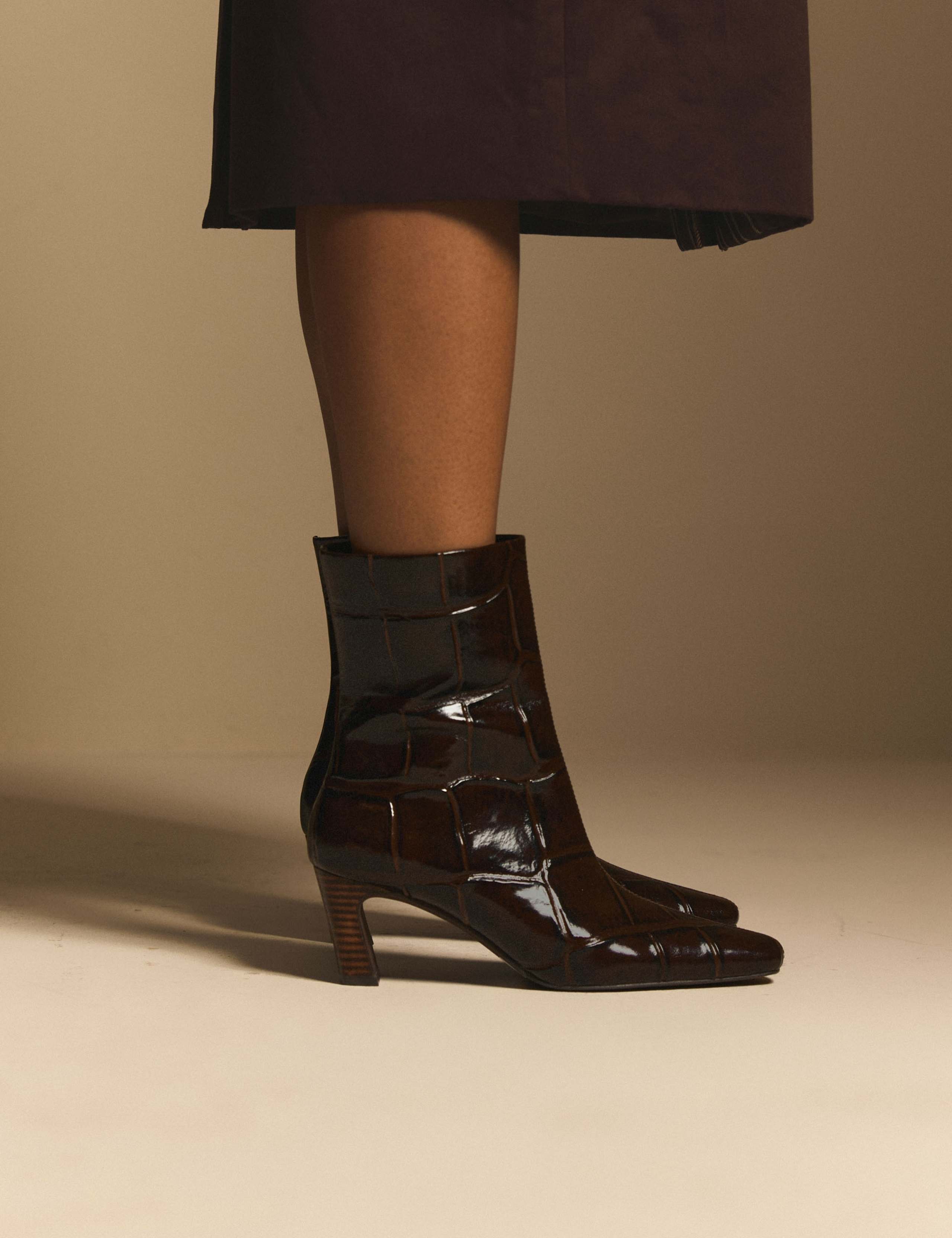 Animal Print Leather Ankle Boot 2 of 4