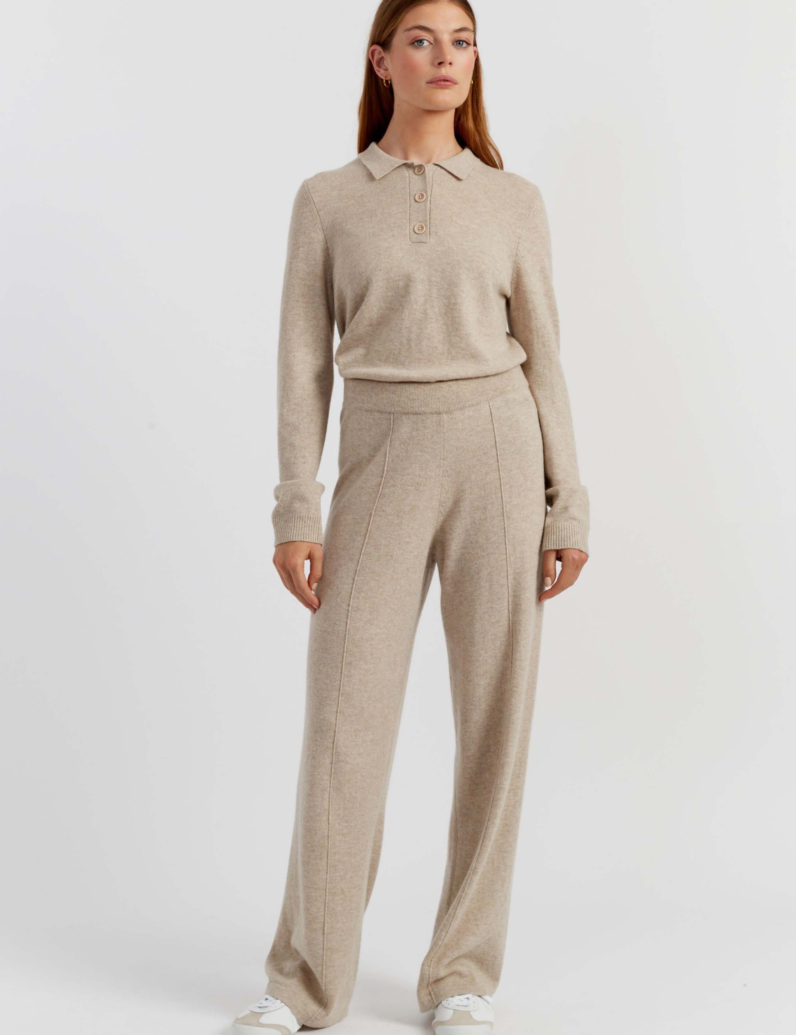 Wool Rich Wide Leg Joggers with Cashmere 3 of 4