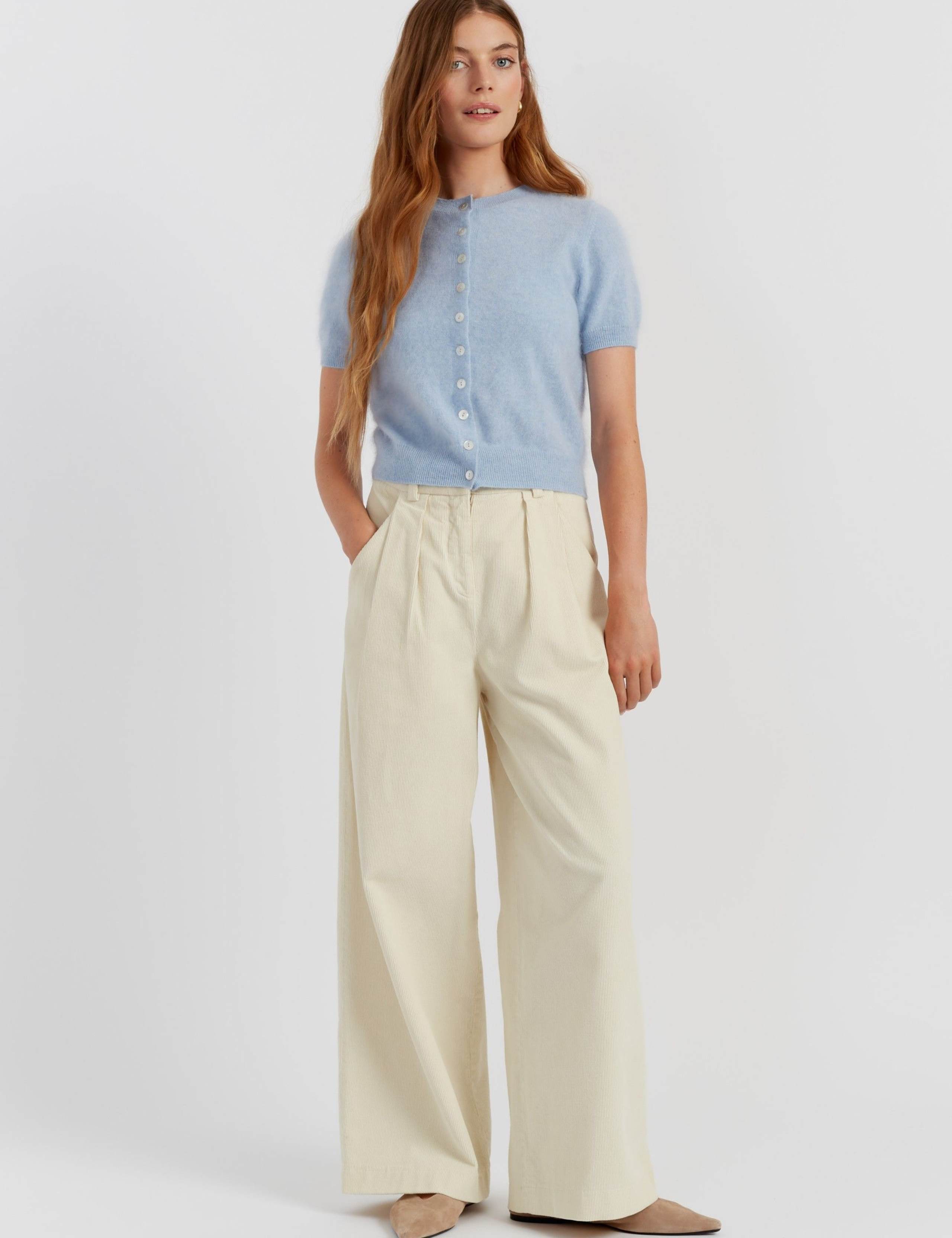 Brushed Pure Cashmere Crew Neck Cardigan 5 of 5