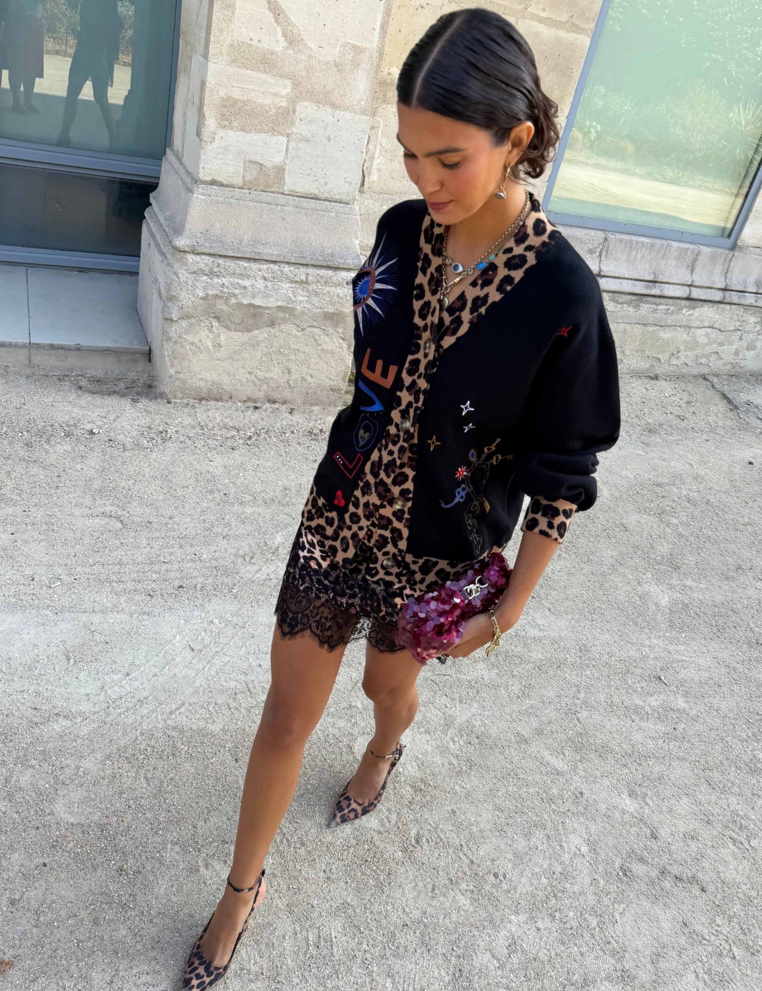 Printed Long Sleeve Relaxed Cardigan 2 of 4
