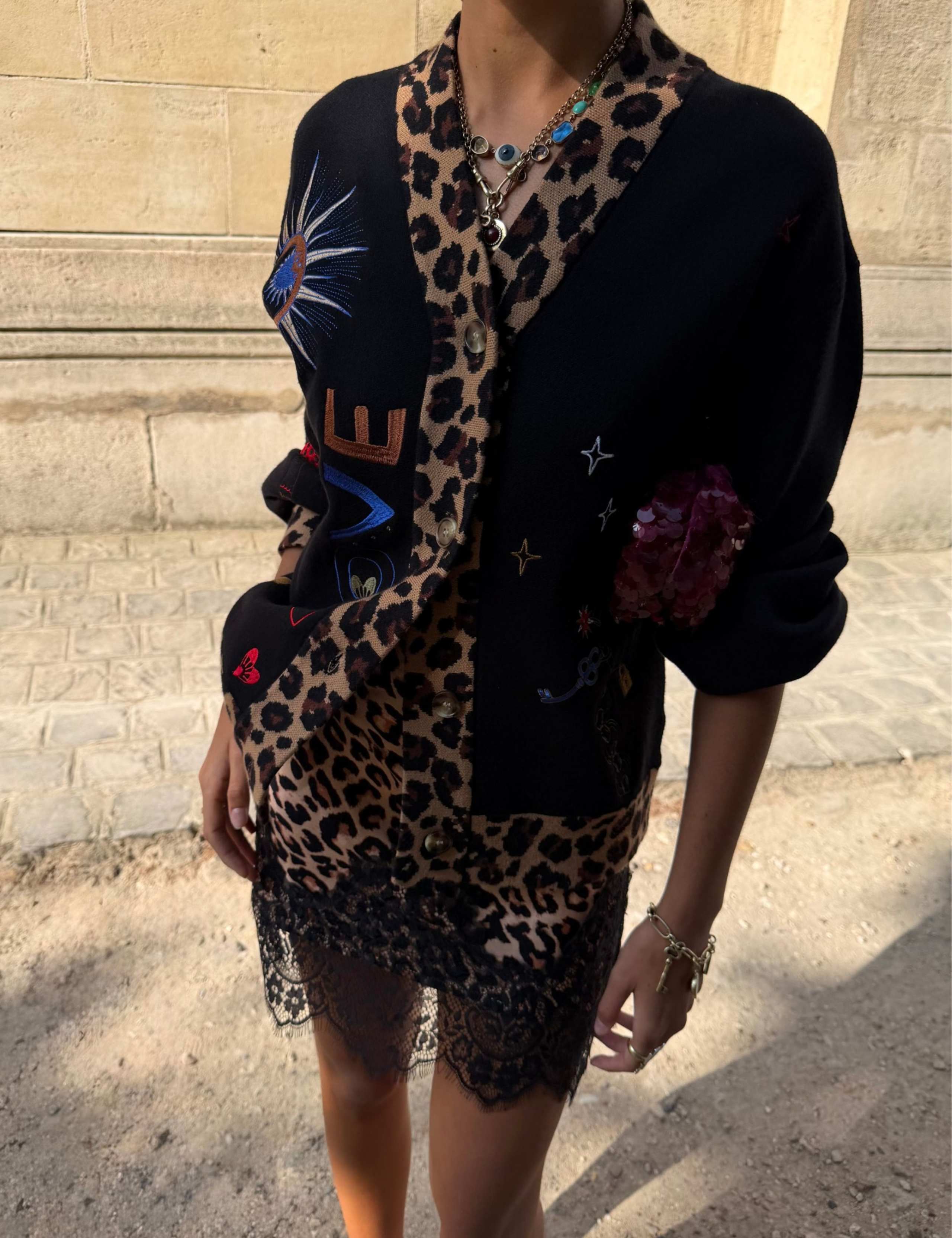 Printed Long Sleeve Relaxed Cardigan 4 of 4
