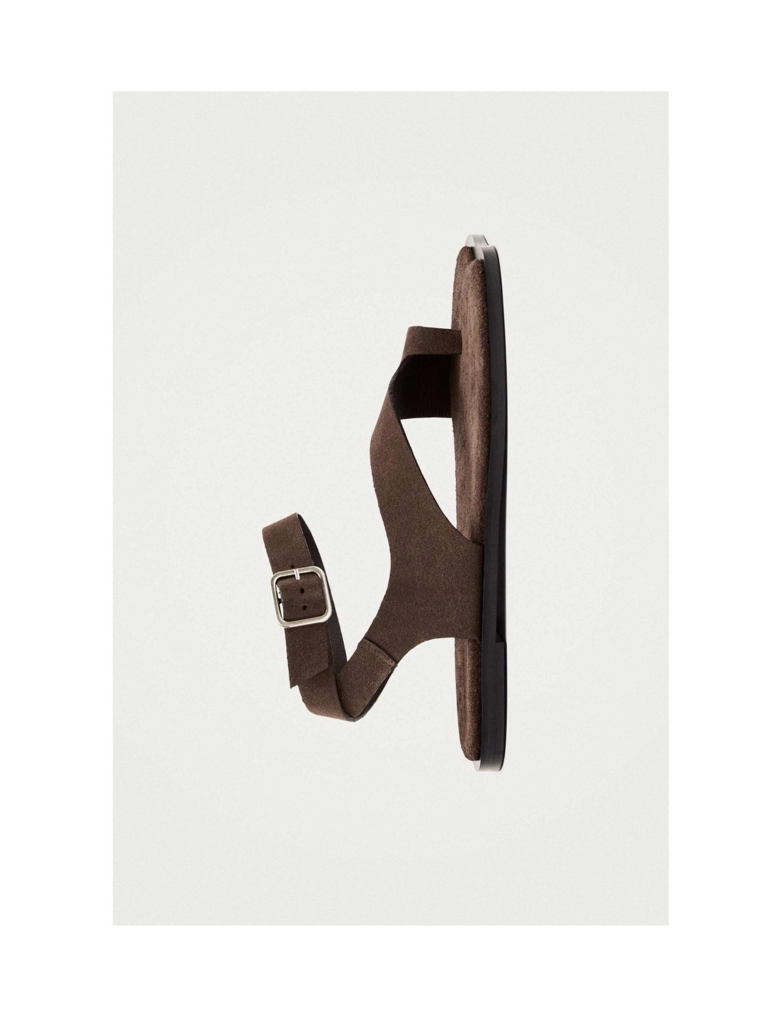 Leather Buckle Flat Slingback Sandals 5 of 7