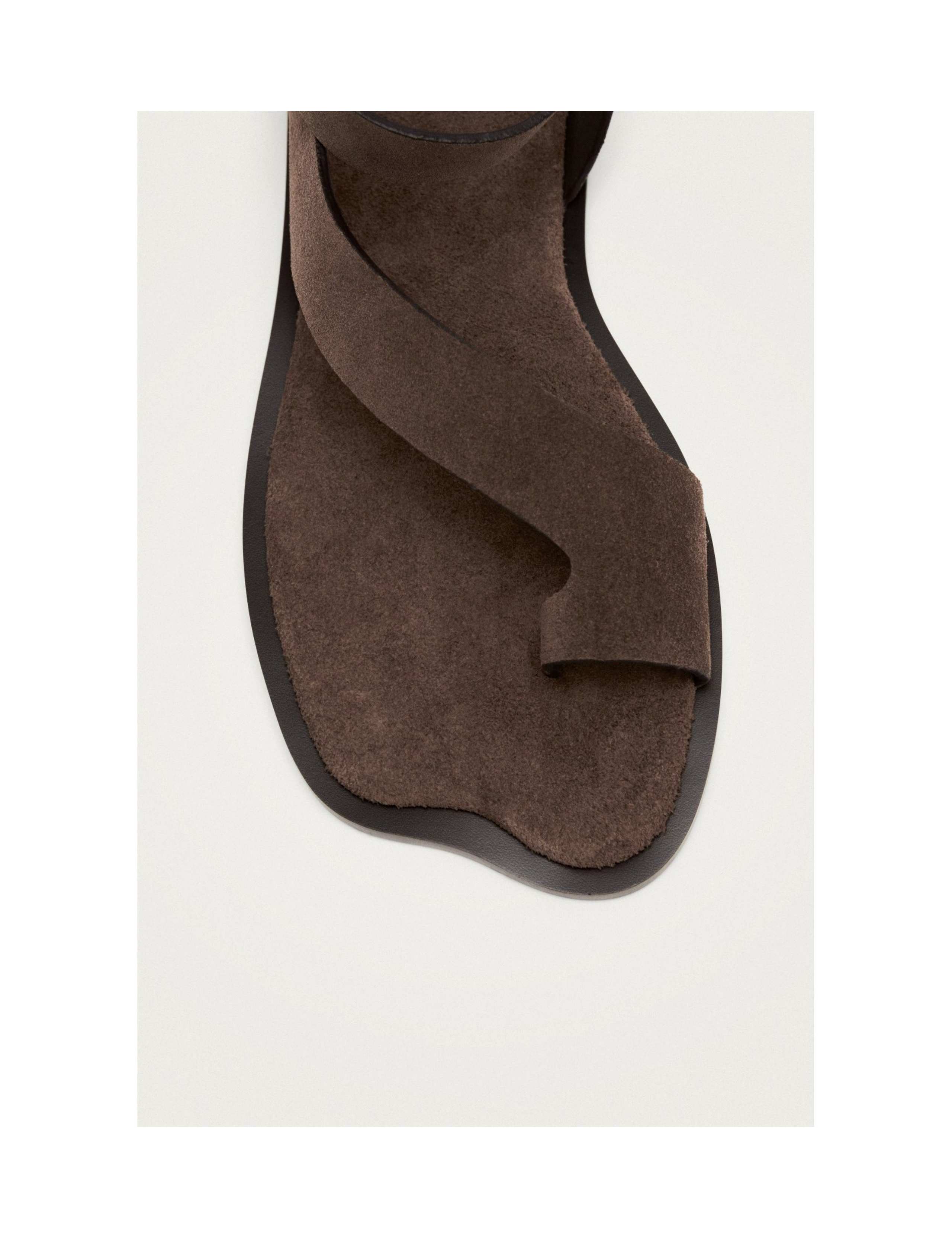 Leather Buckle Flat Slingback Sandals 6 of 7