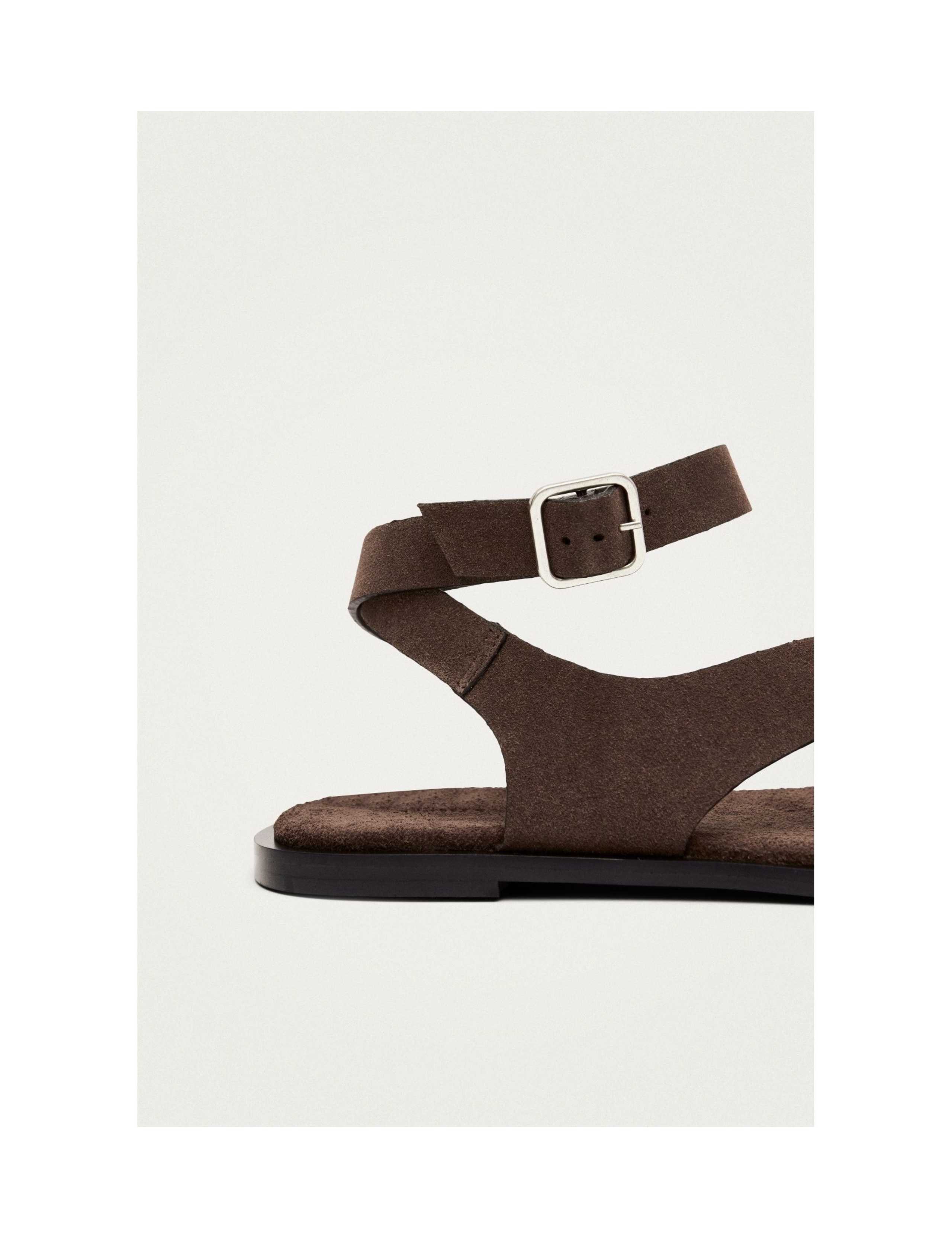 Leather Buckle Flat Slingback Sandals 7 of 7