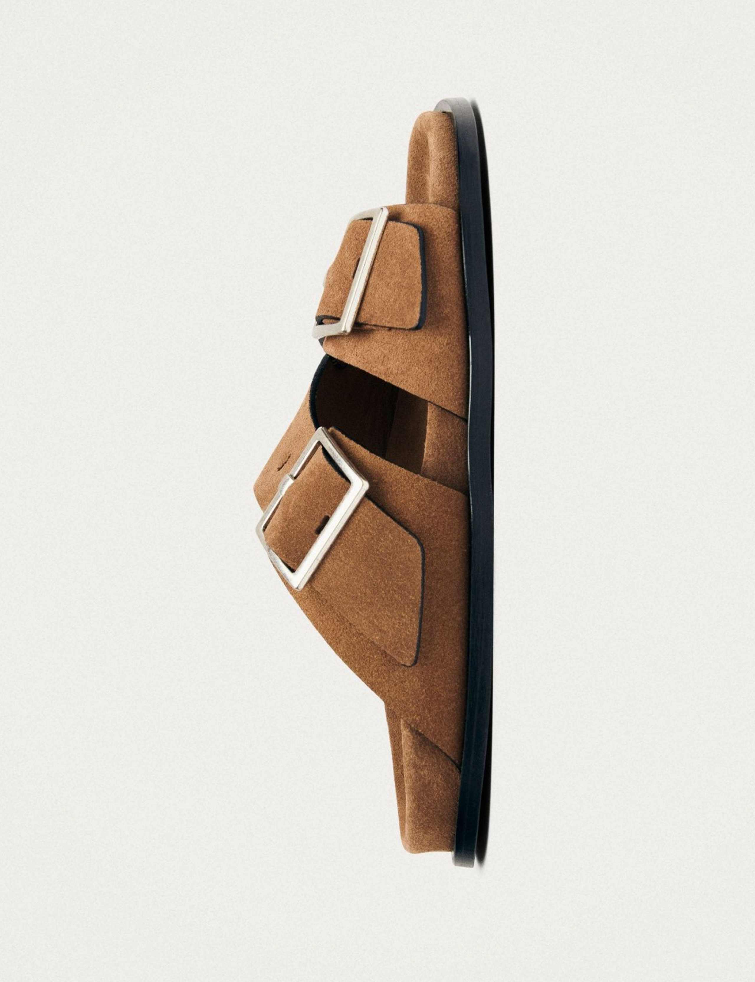 Suede Crossover Buckle Flat Sandals 5 of 7