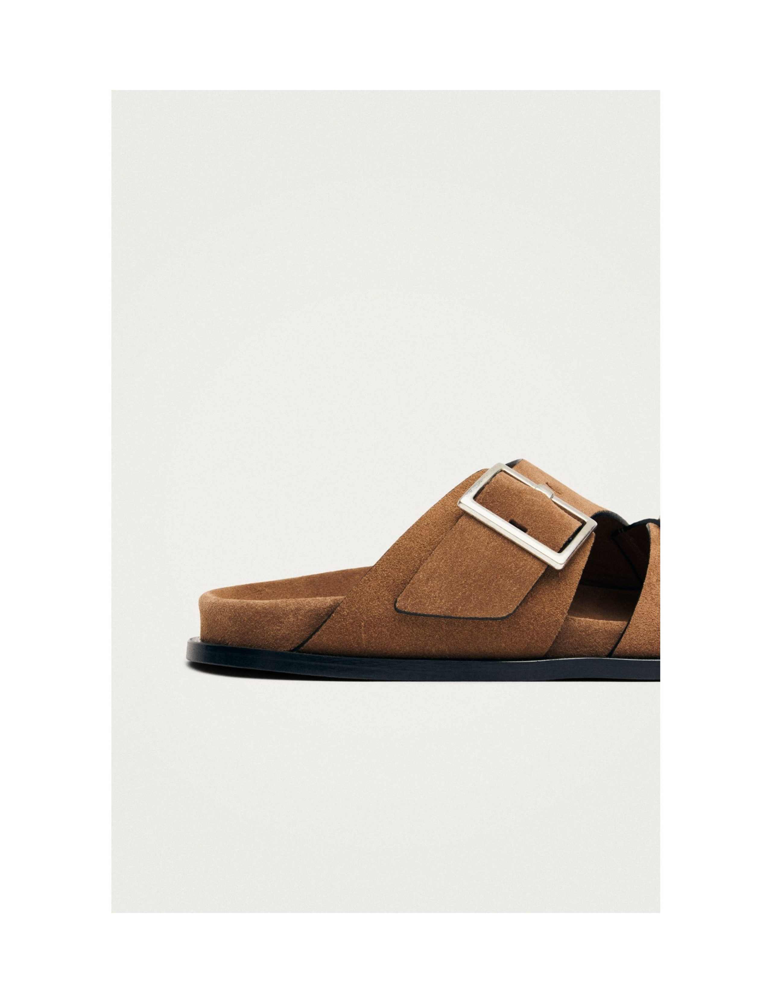 Alba Suede Buckle Footbed Flat Sandals 7 of 7