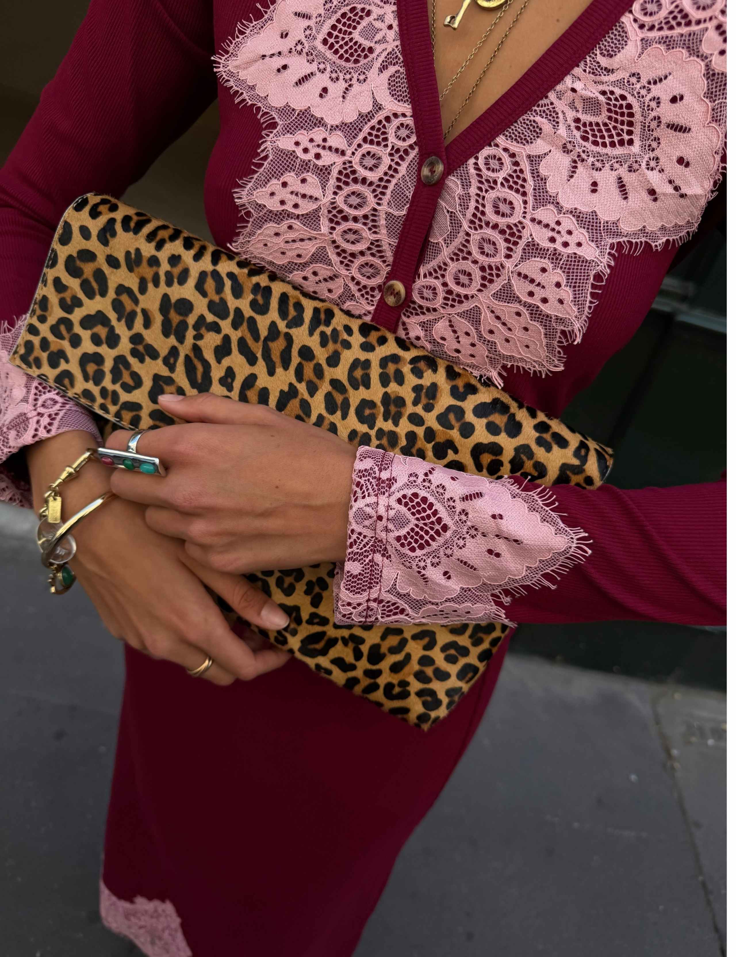 Lace Trim V-Neck Cardigan 3 of 4