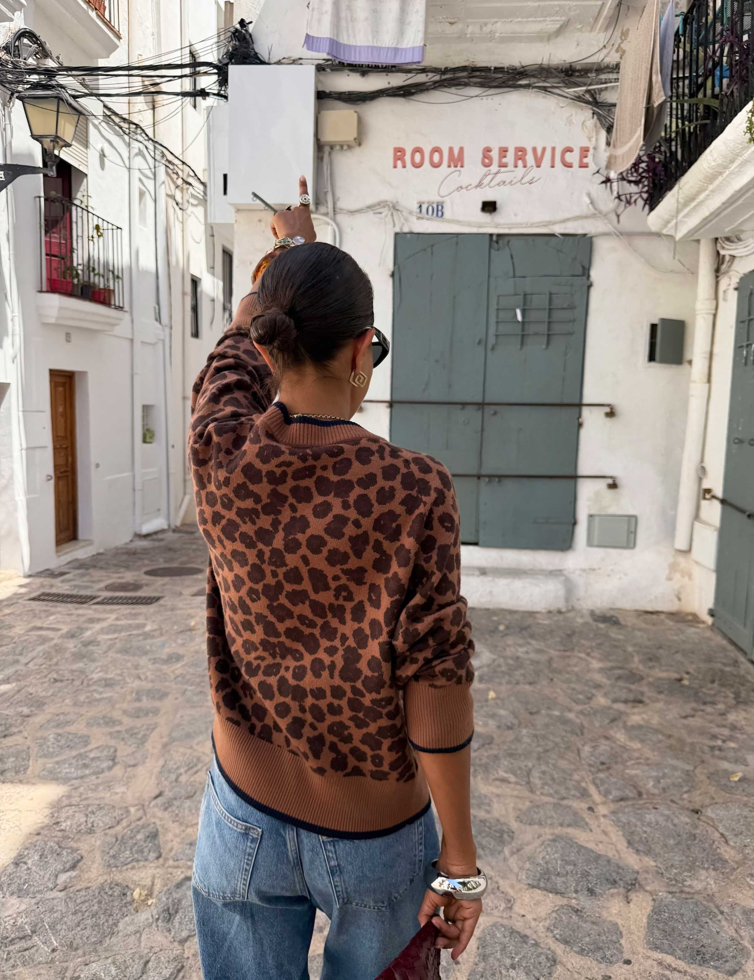 Animal Print Crew Neck Relaxed Cardigan 3 of 4