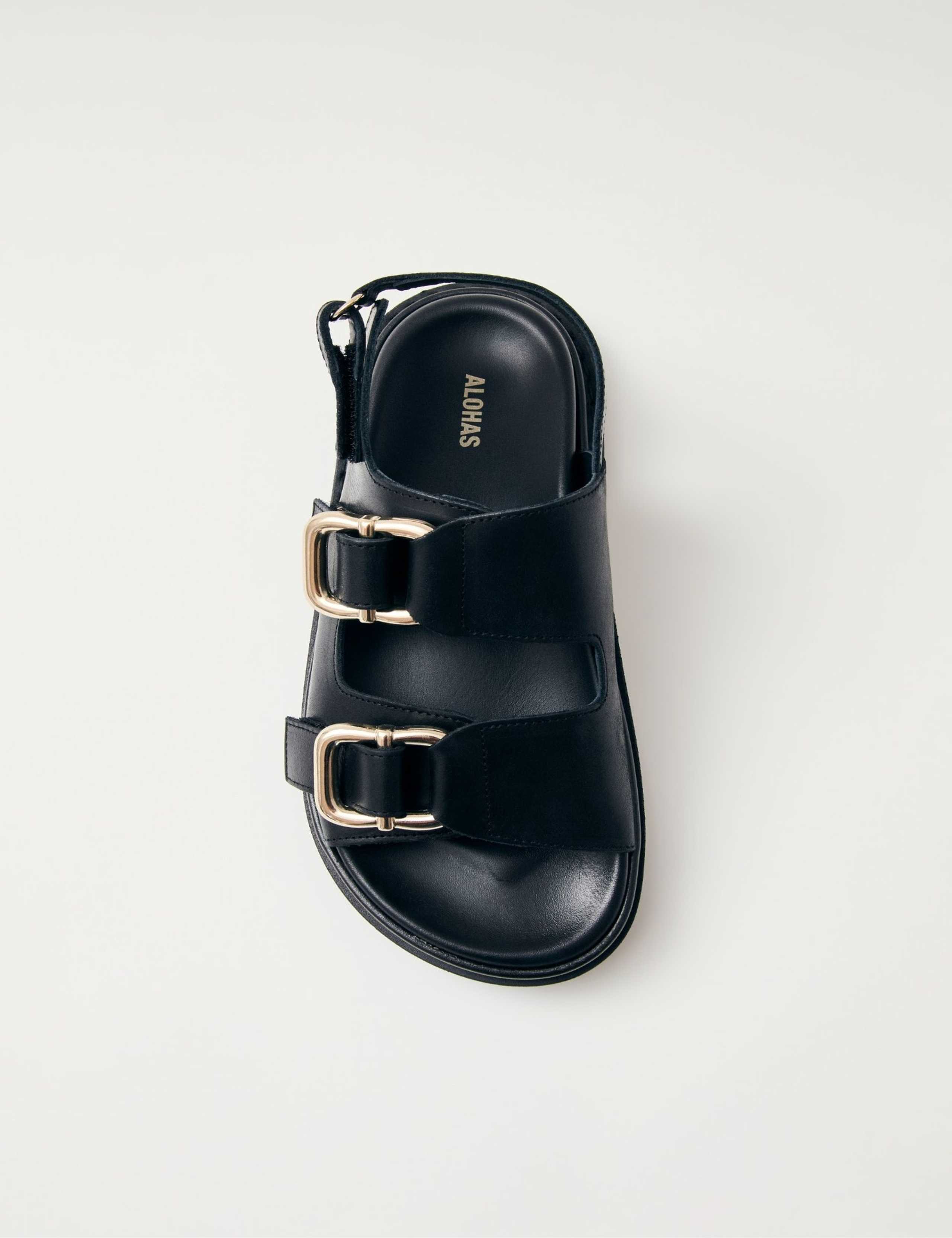 Leather Buckle Flat Slingback Sandals 2 of 6