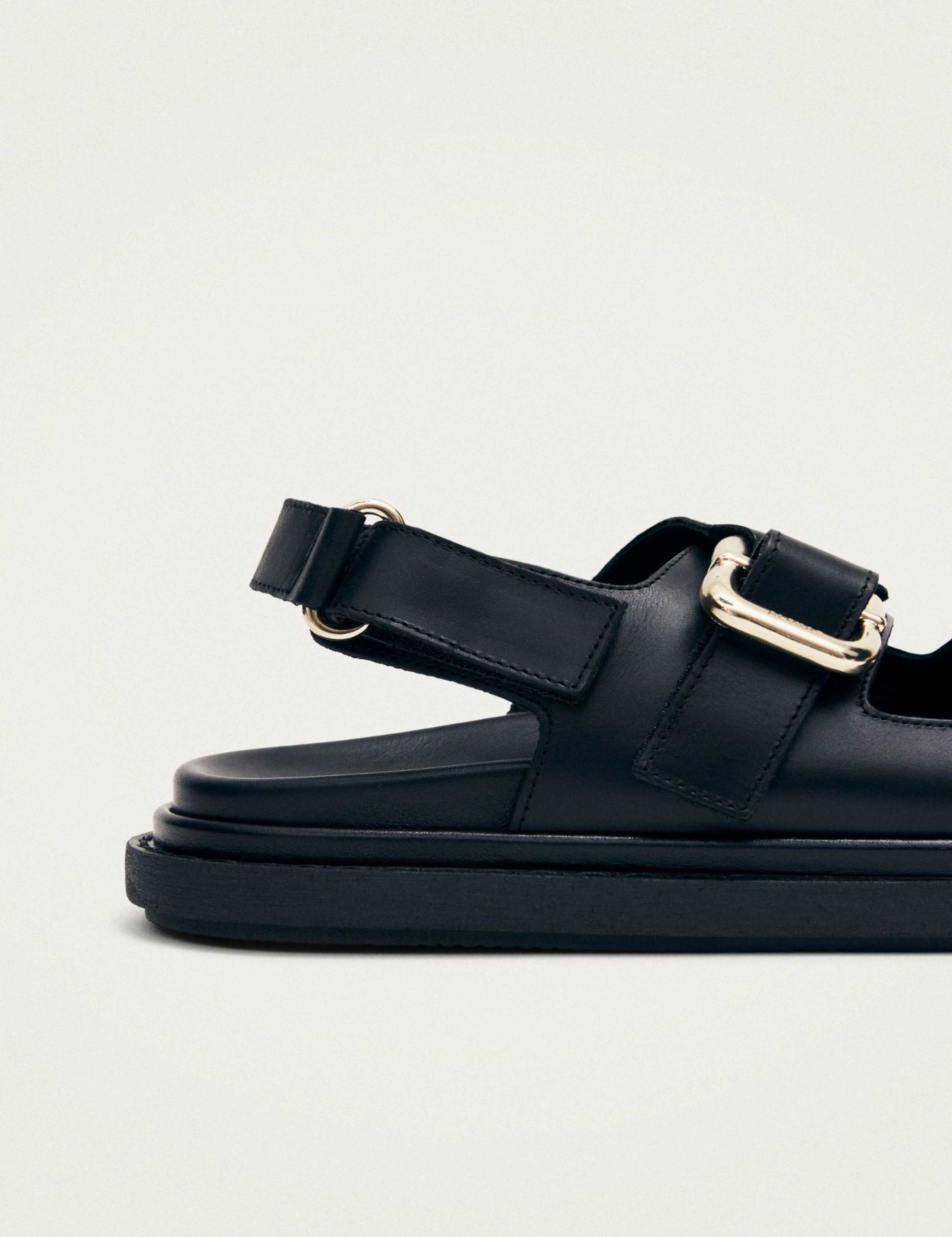 Leather Buckle Flat Slingback Sandals 5 of 6