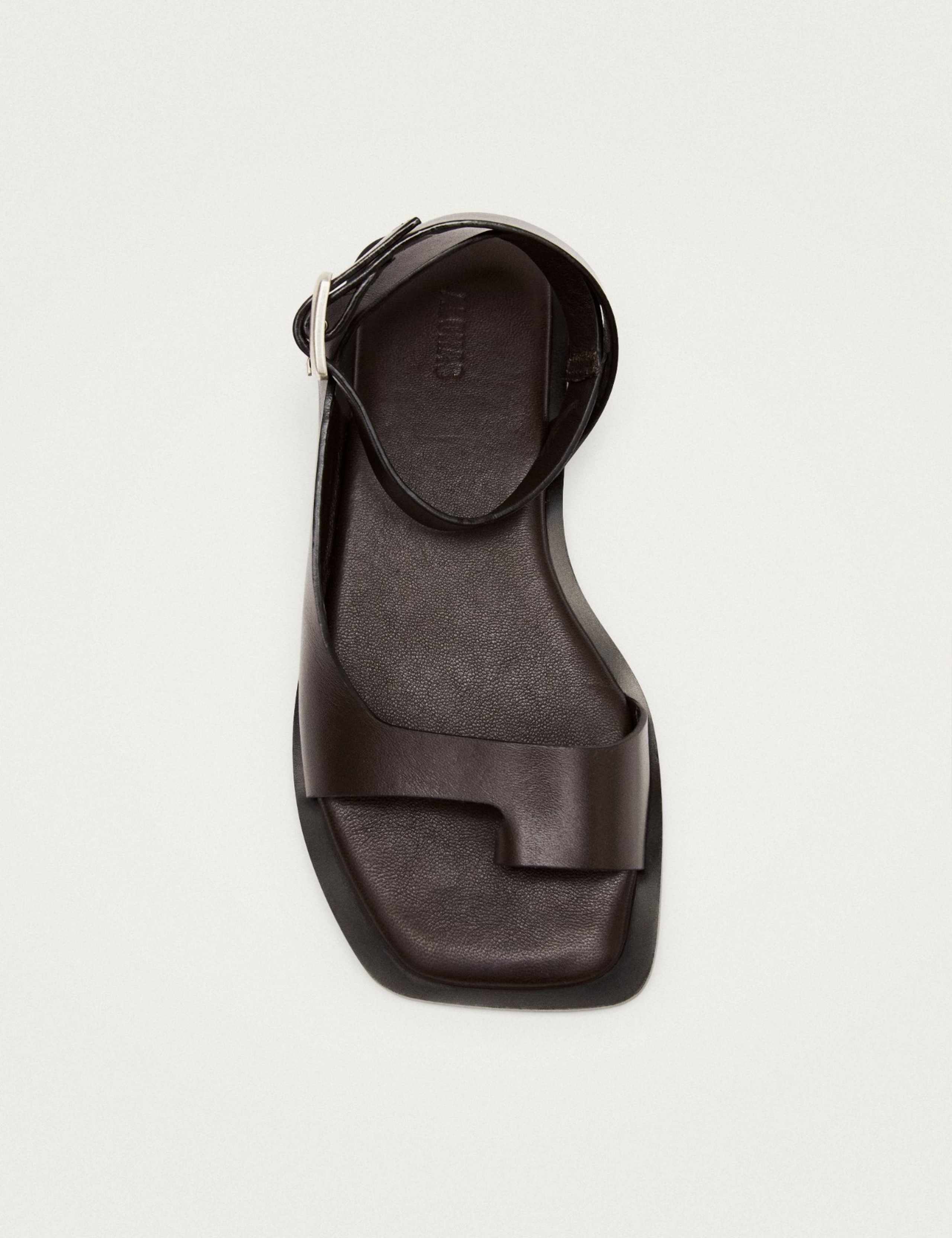 Leather Buckle Ankle Strap Flat Sandals 2 of 6